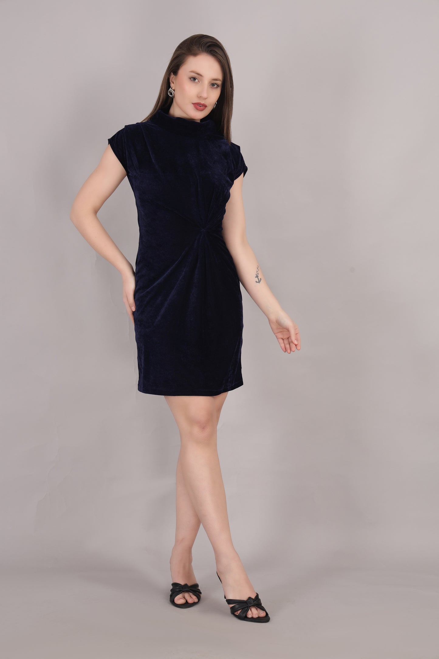 Blue Velvet Mini Dress