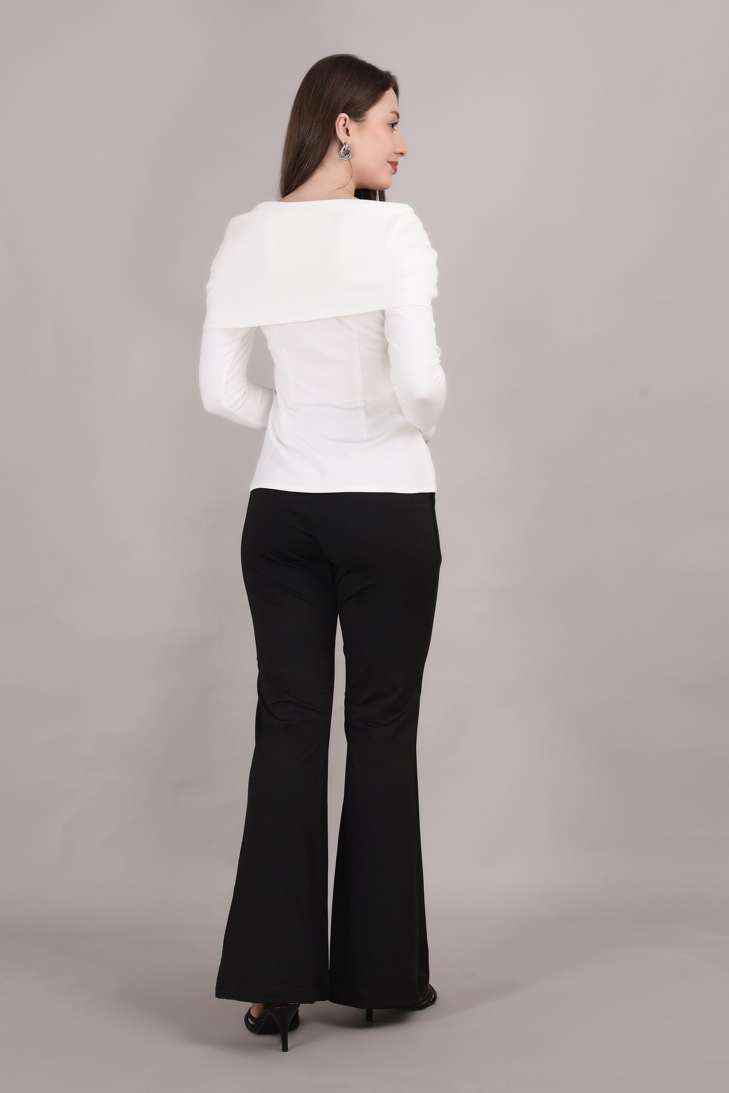 White Crepe Bow Top