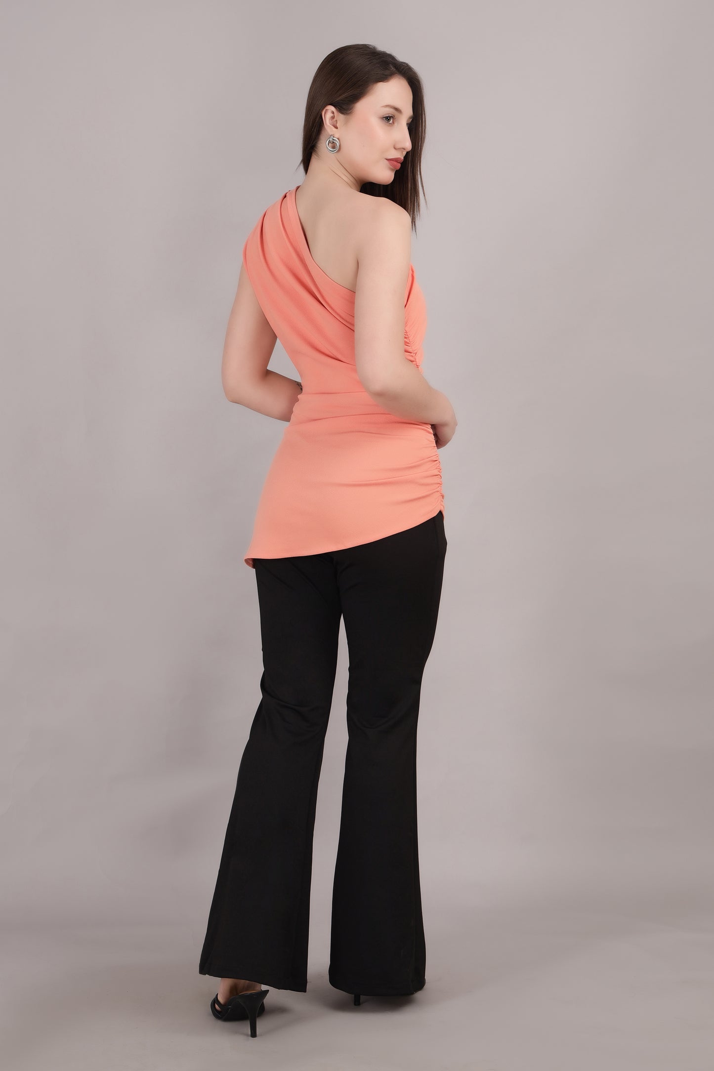 One Shoulder Crepe top