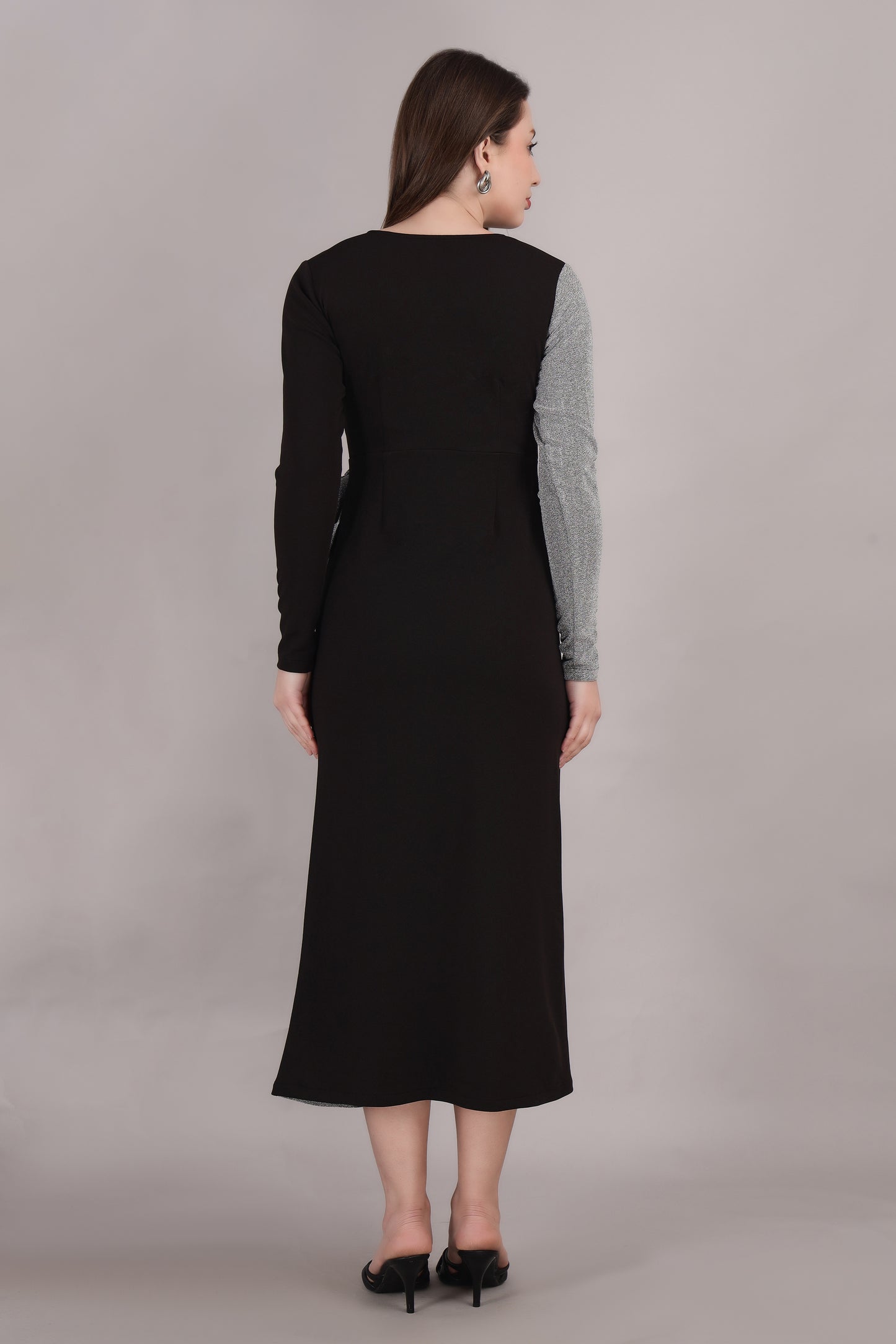 Silver Shimmer Tie Dress