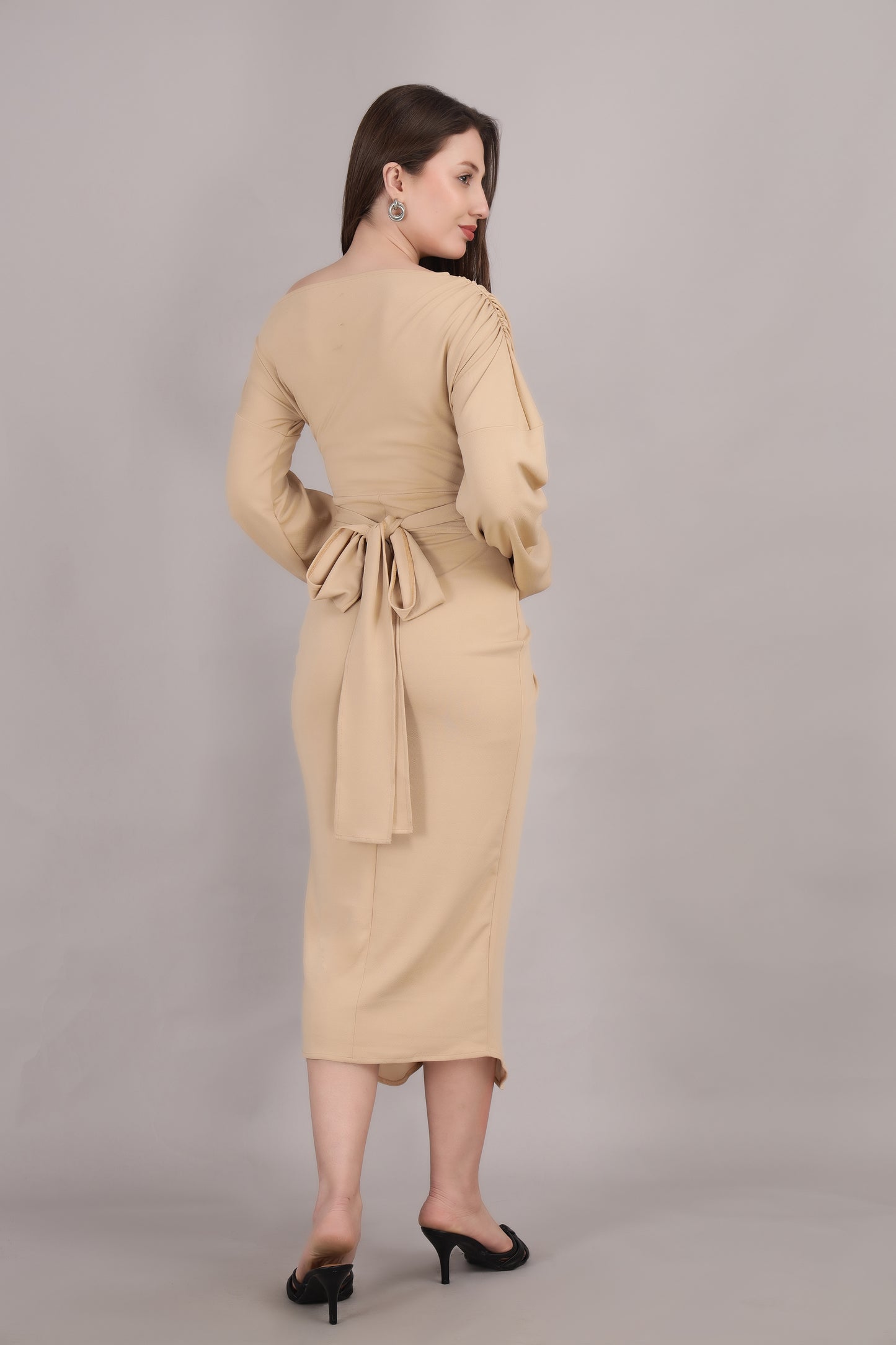 Beige Knot Dress