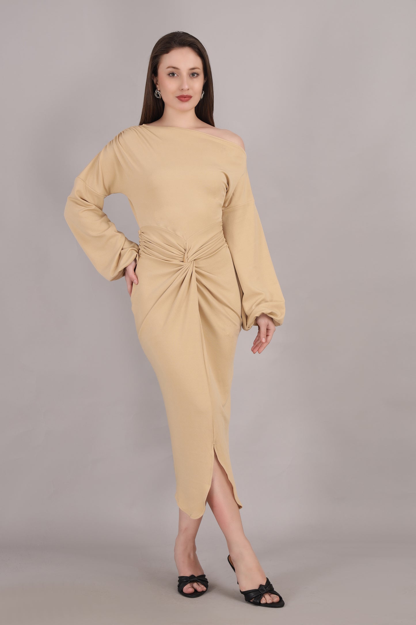 Beige Knot Dress