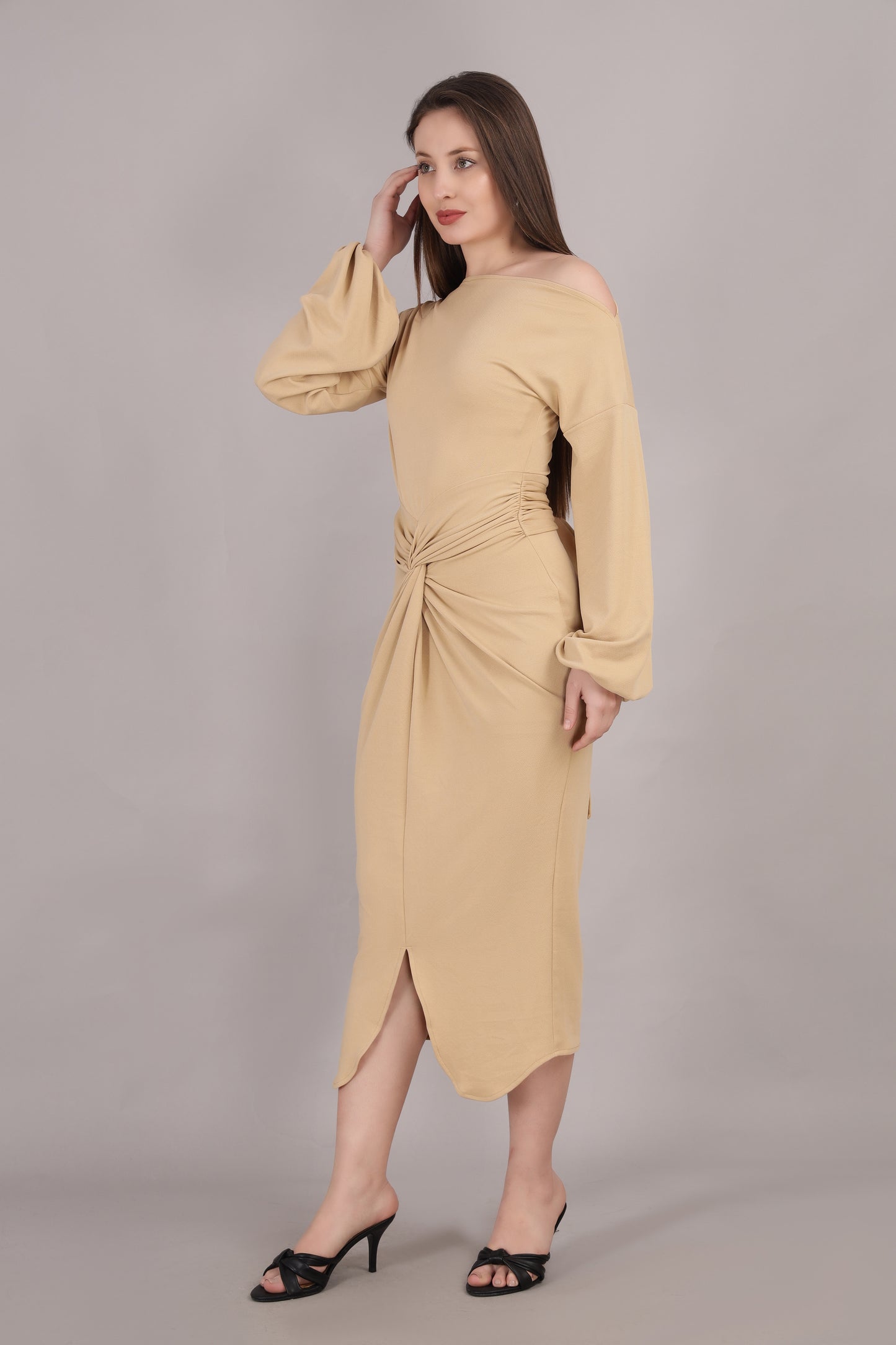 Beige Knot Dress