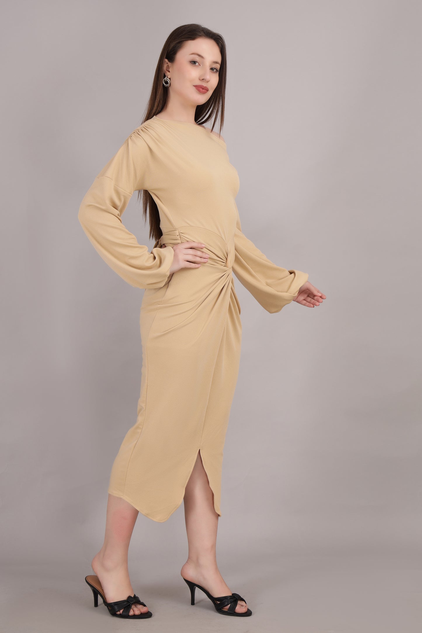 Beige Knot Dress
