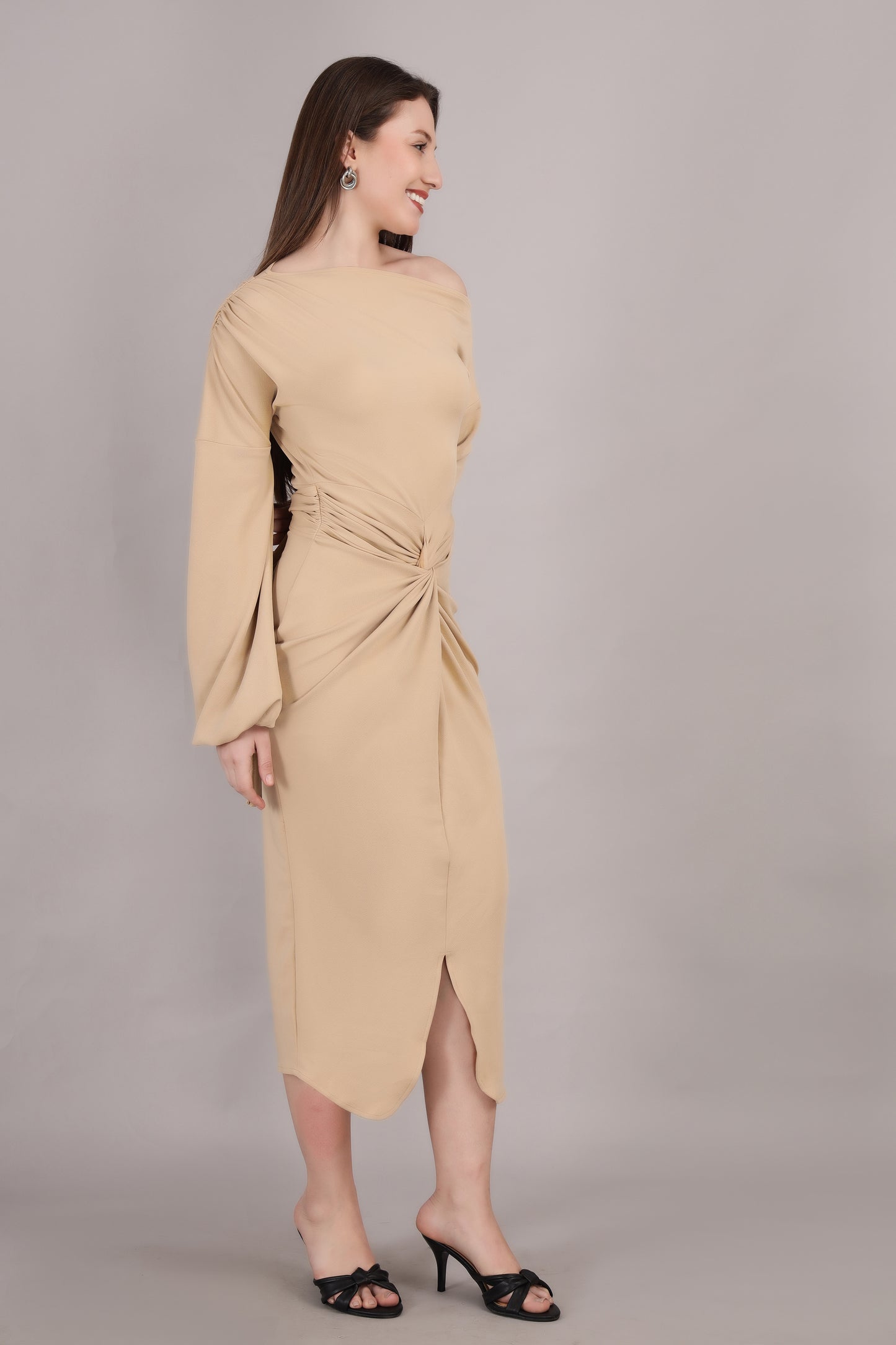 Beige Knot Dress