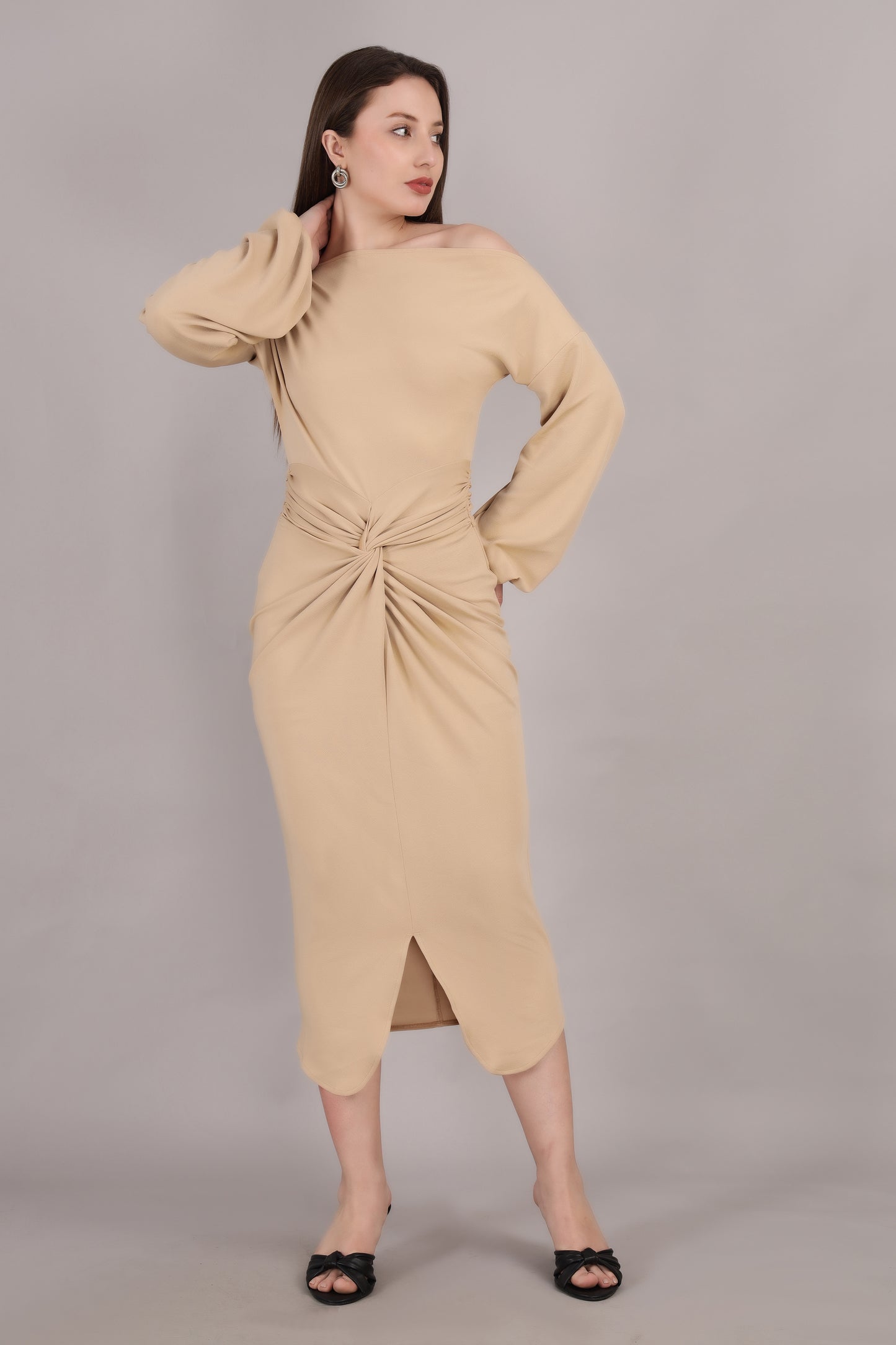 Beige Knot Dress