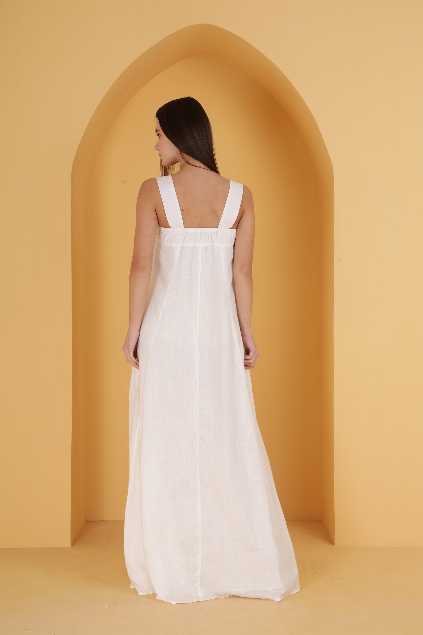 White Flowy A line dress