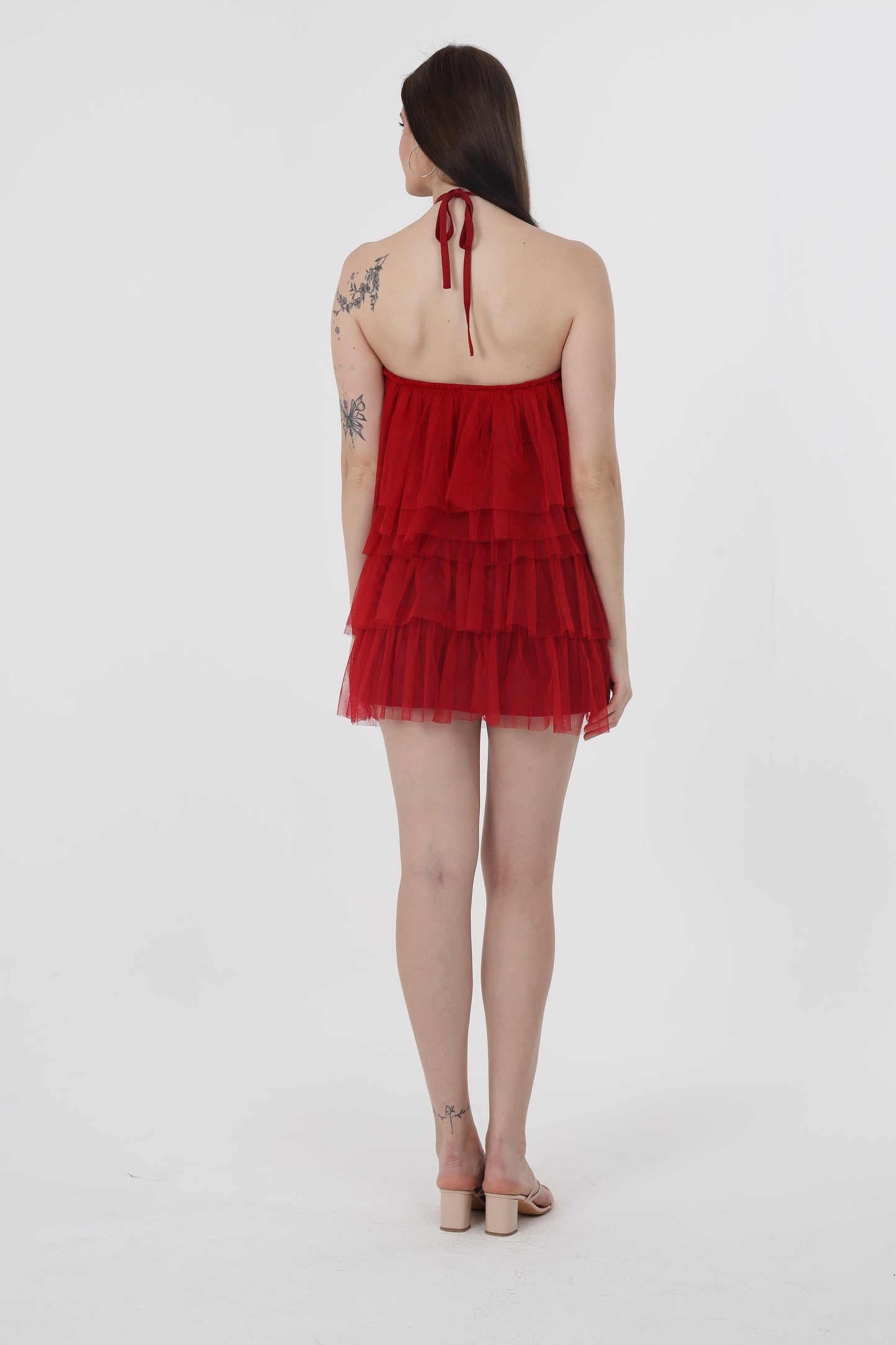Net Halter Neck Dress