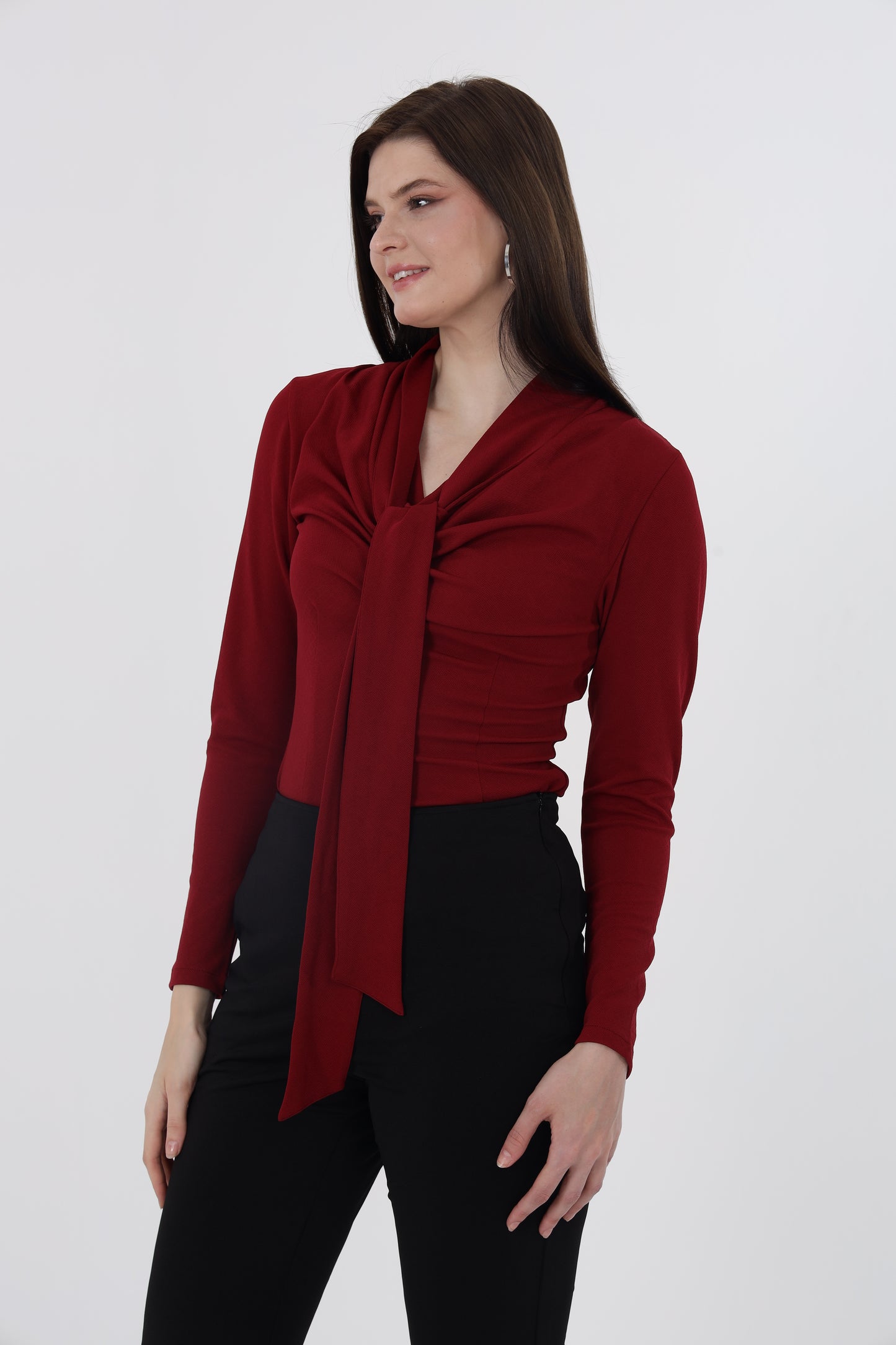 Maroon Front Tie Top