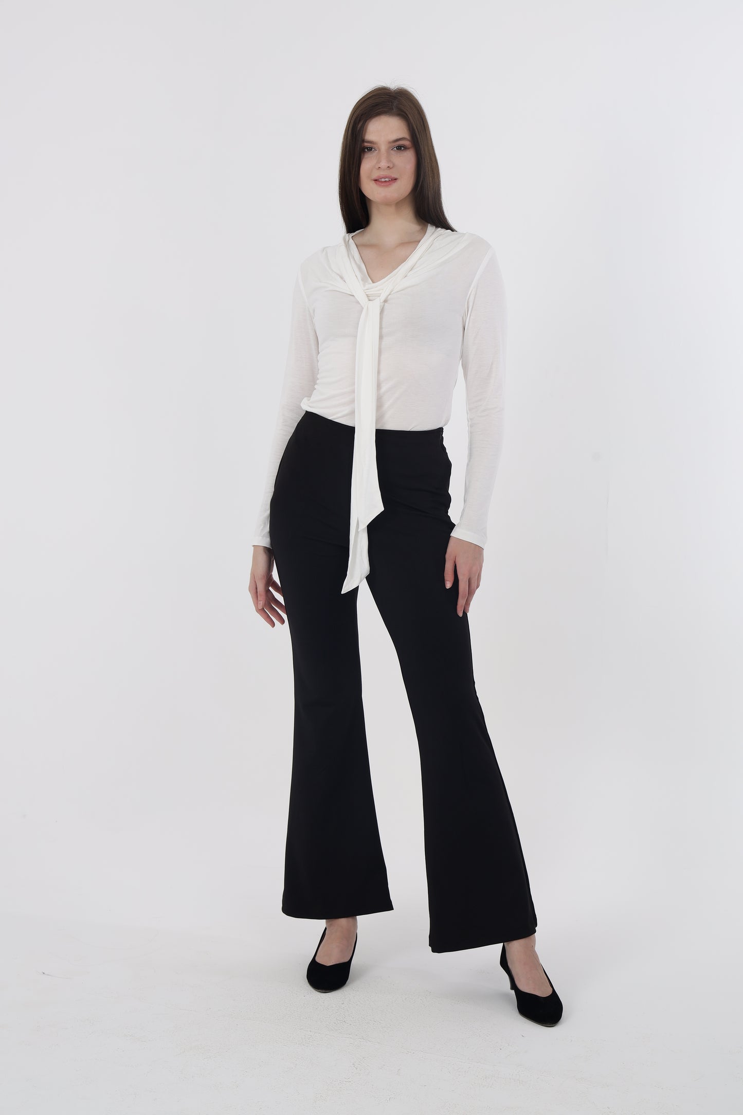 White Front Tie Top