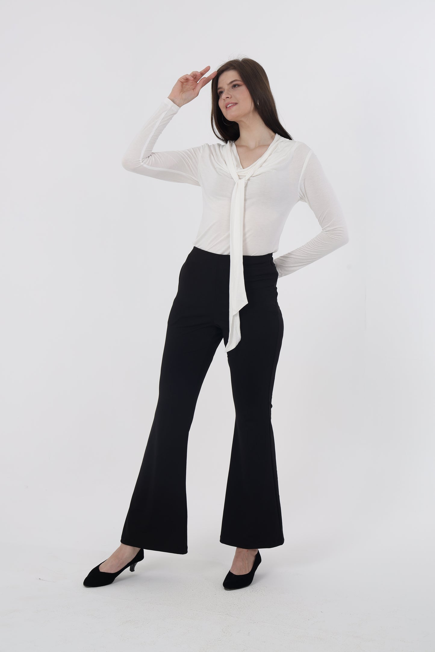 White Front Tie Top