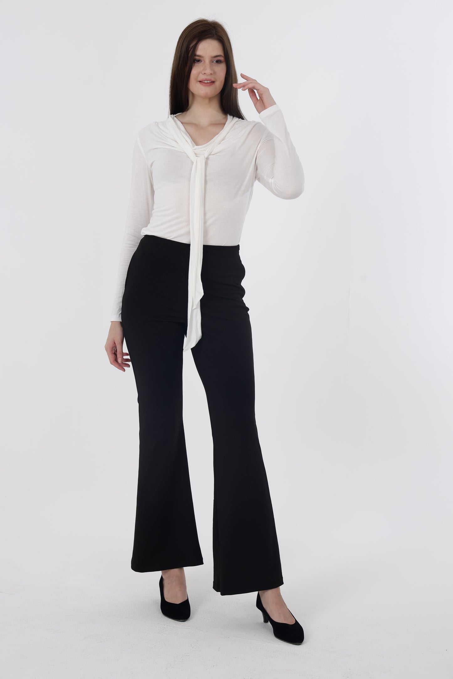 White Front Tie Top