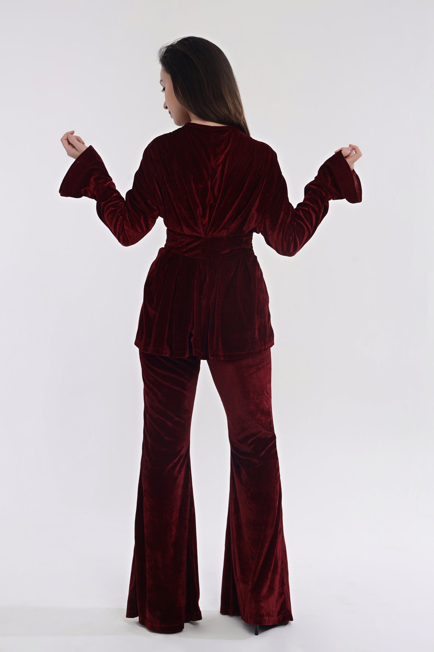 Velvet Multi frill top with pants