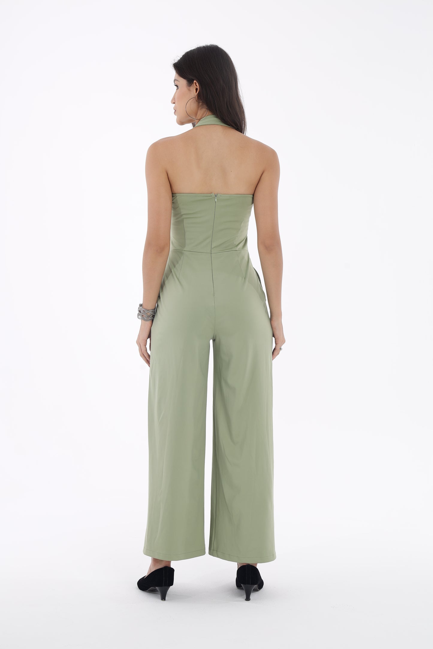 Green Backless Jumpsuit