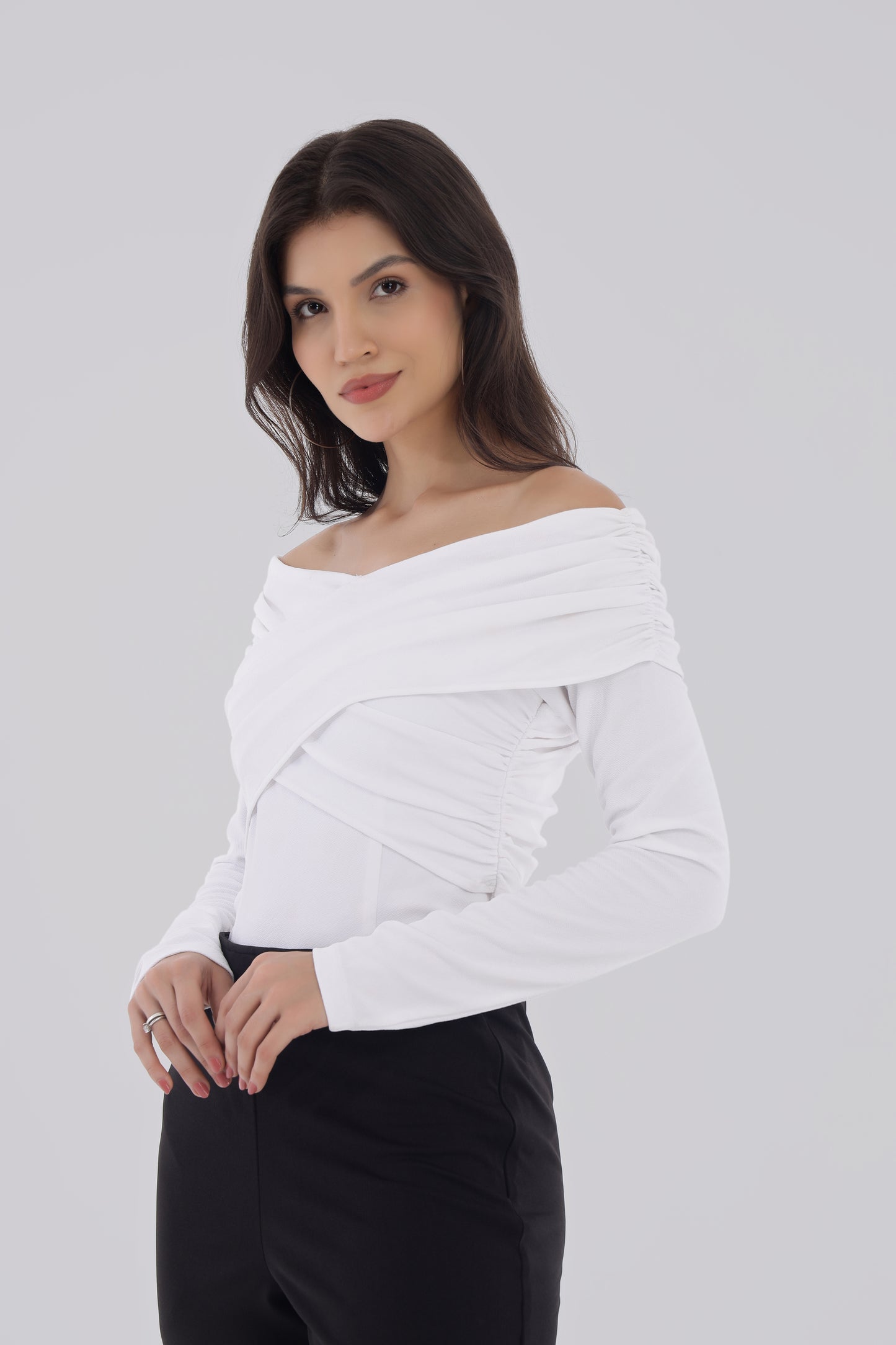 White Off Shoulder Top