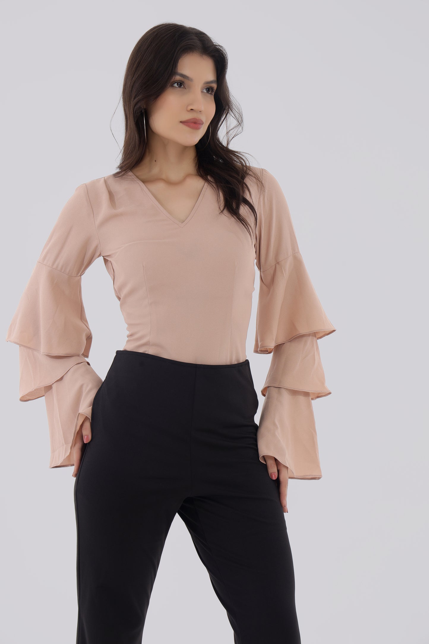 Beige Summercool Layer Sleeve Top