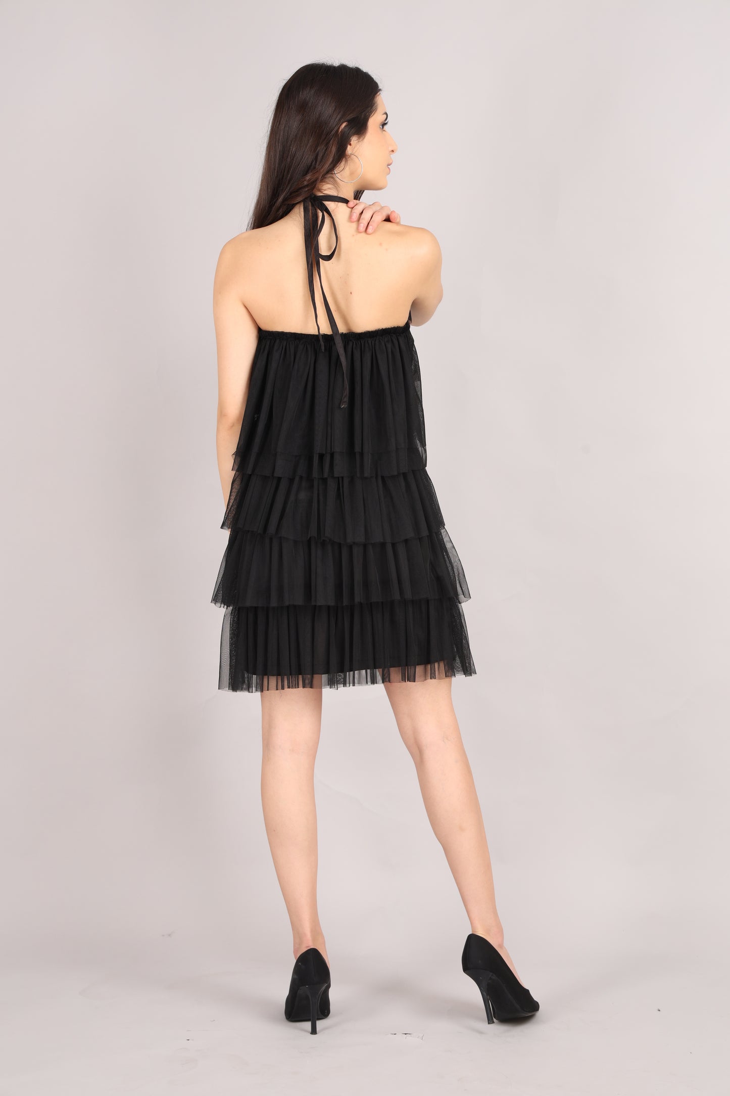 Net Halter Neck Dress