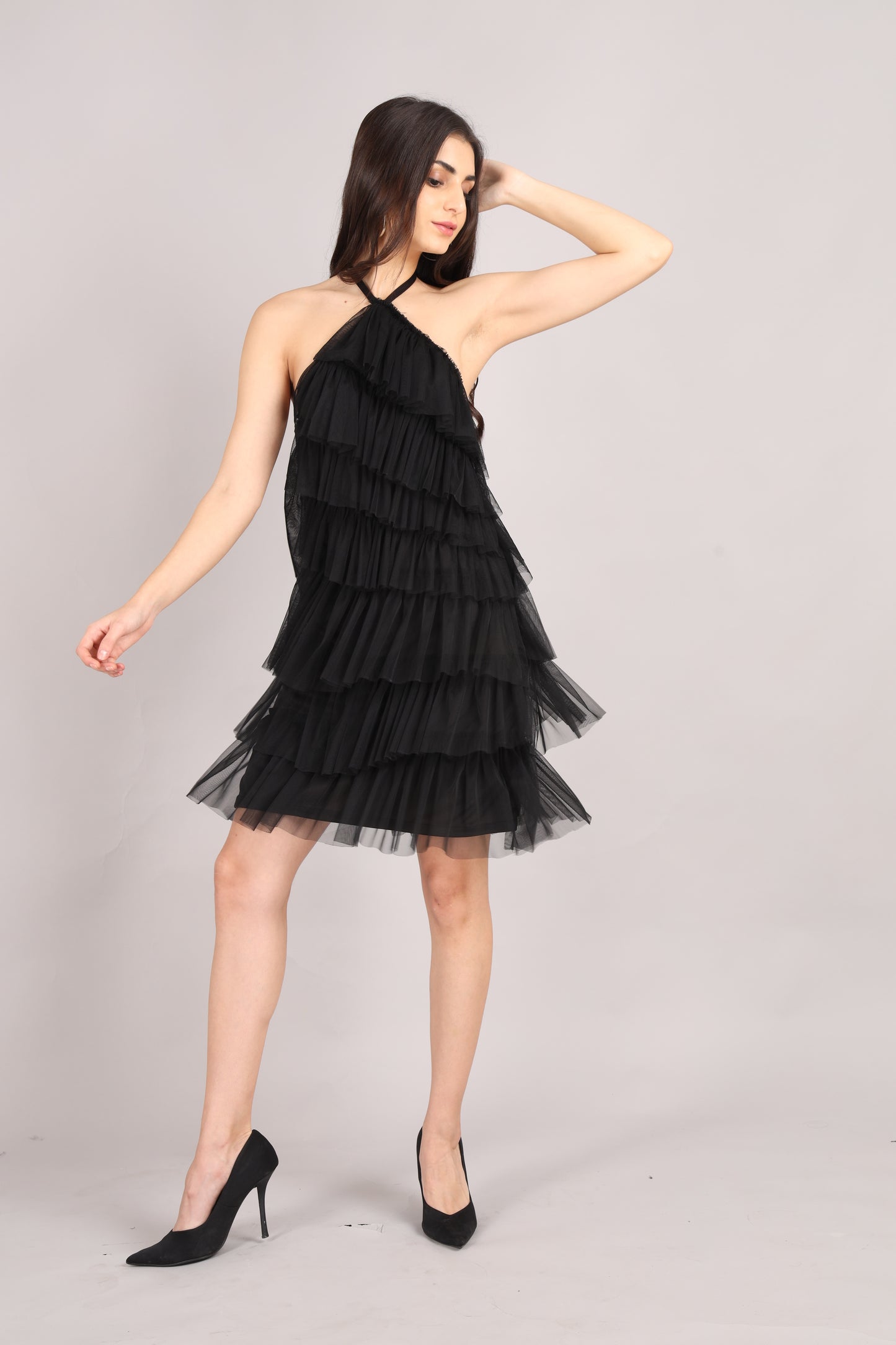 Net Halter Neck Dress