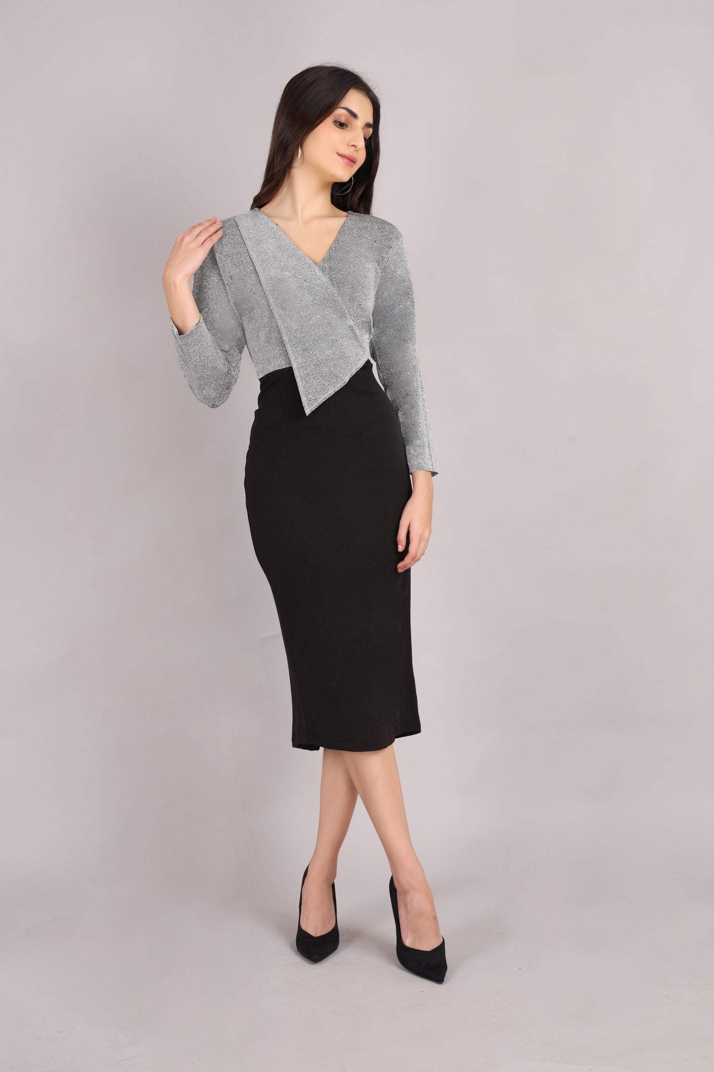 Black & Silver Shimmer Dress