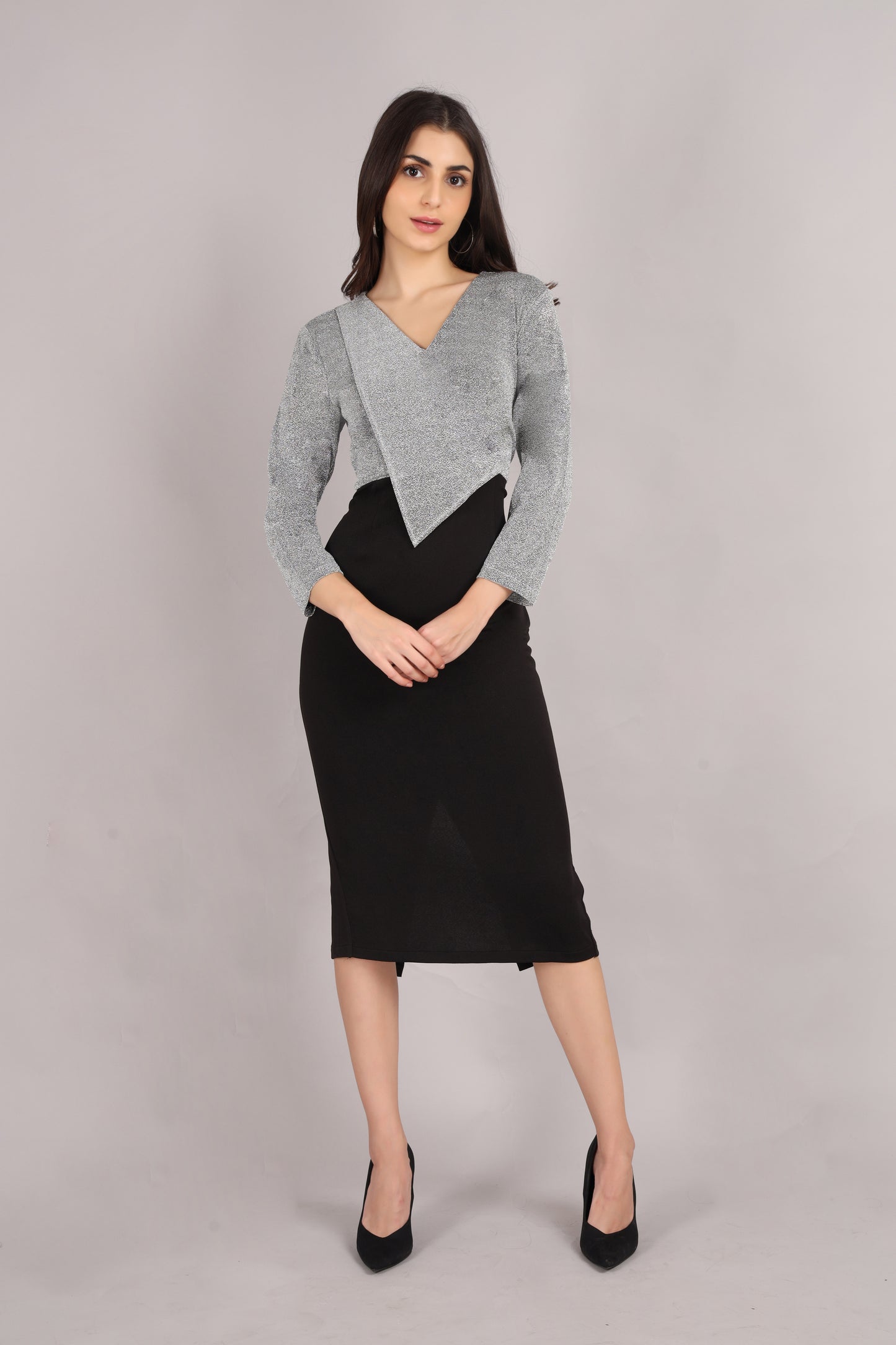 Black & Silver Shimmer Dress