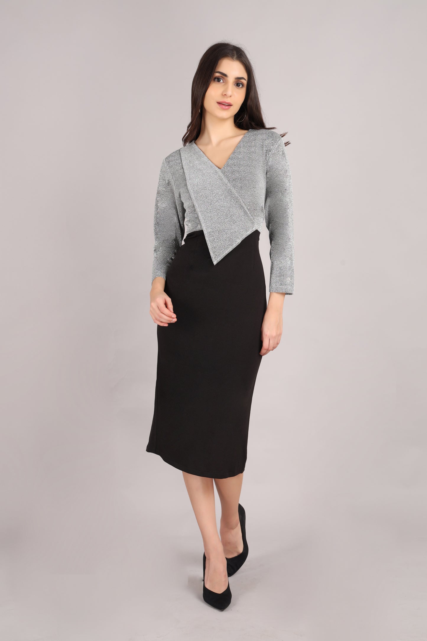 Black & Silver Shimmer Dress