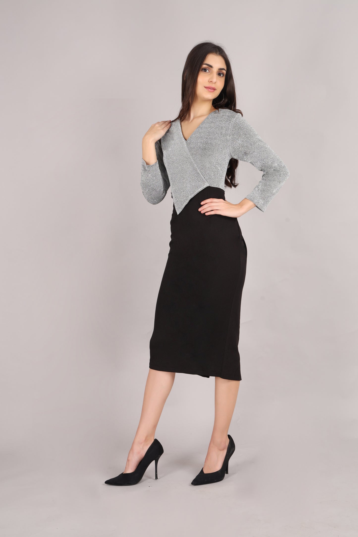Black & Silver Shimmer Dress