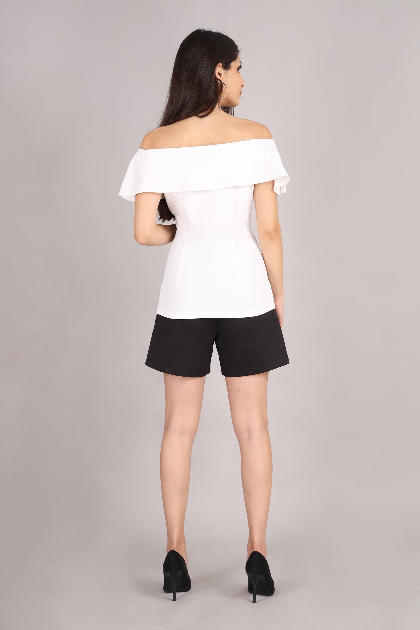 Black & White Off Shoulder Co-ord Set