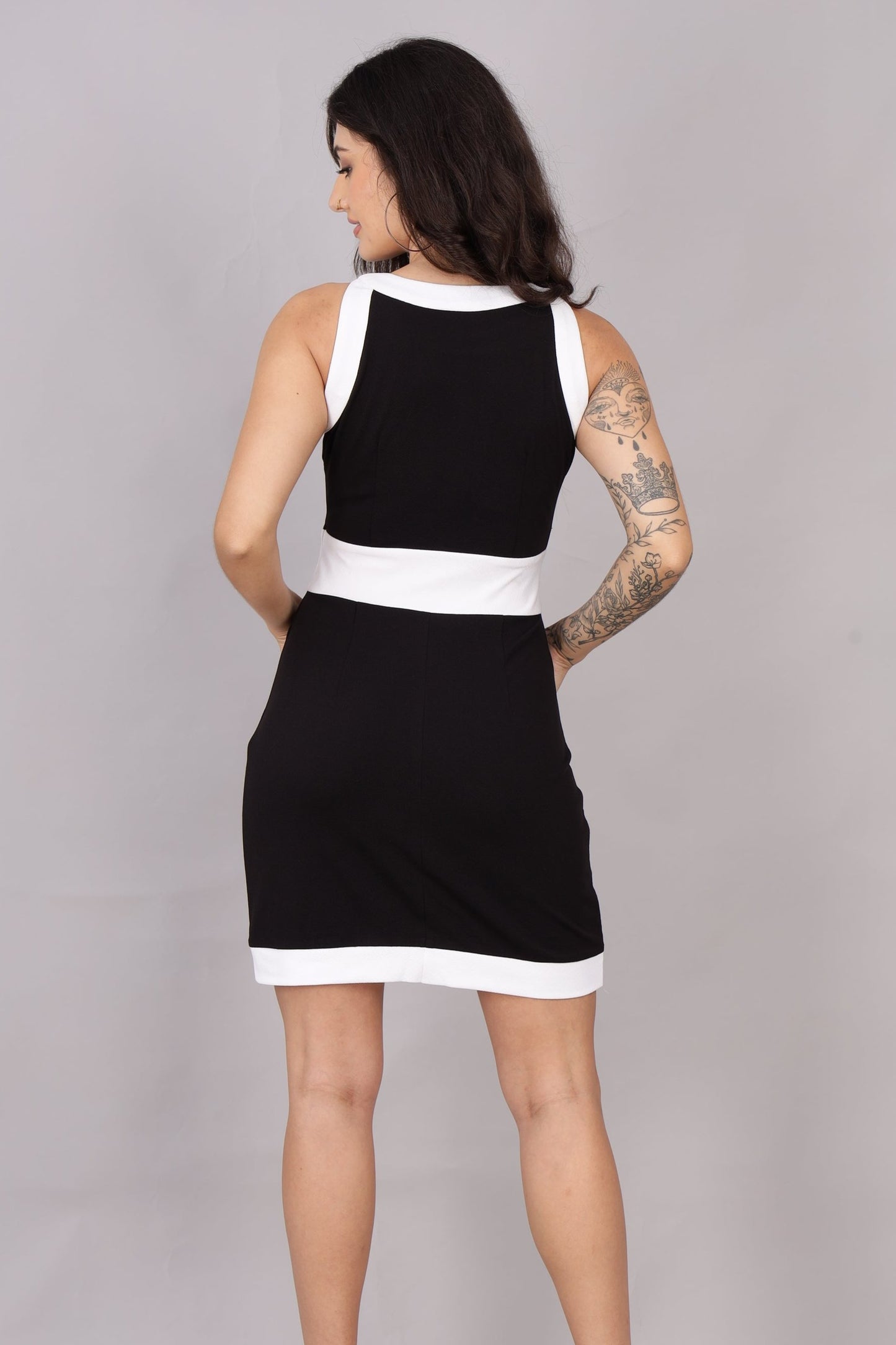 B&W Casual Outing Dress