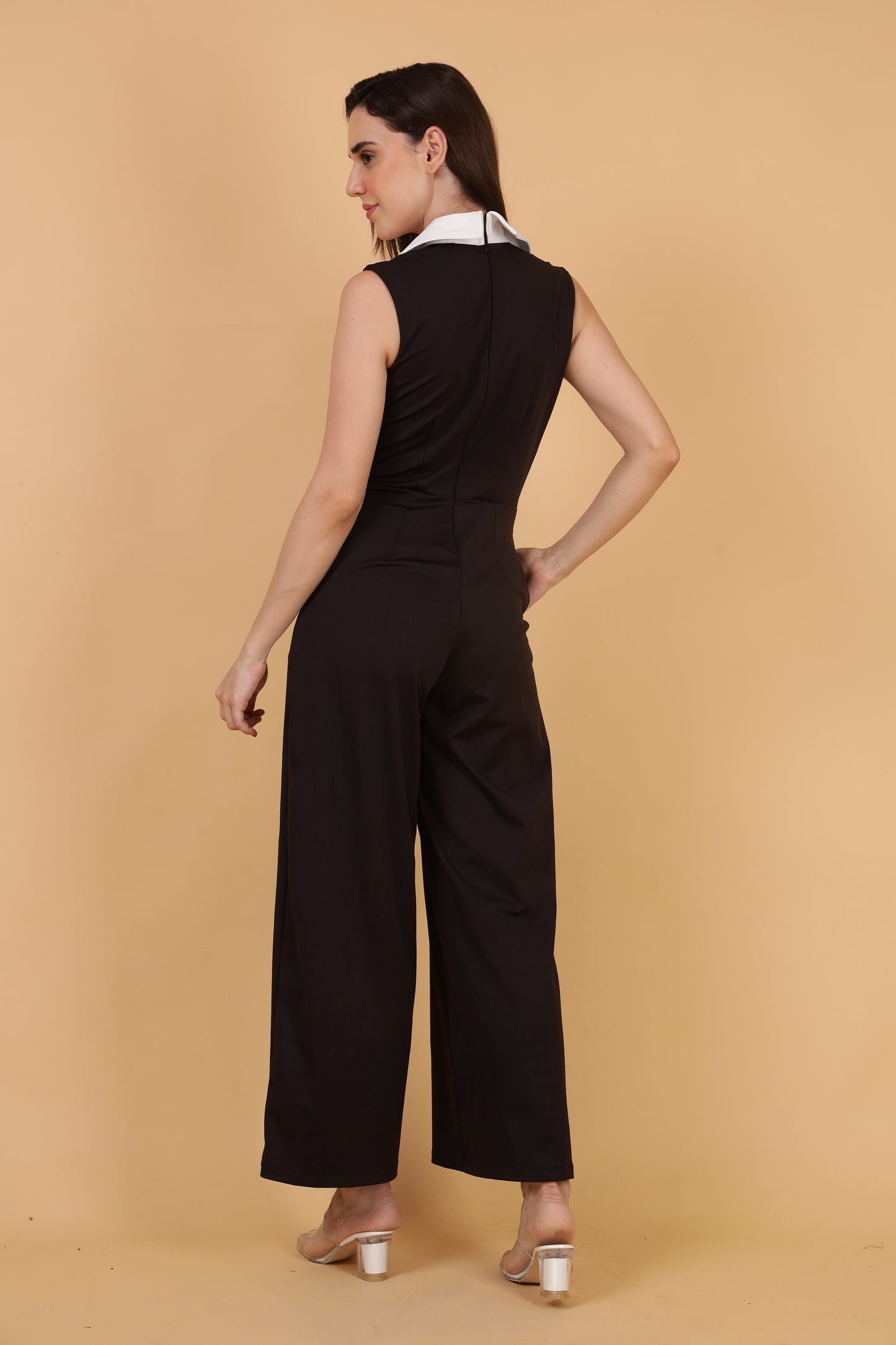 Black & White Collar Jumpsuit