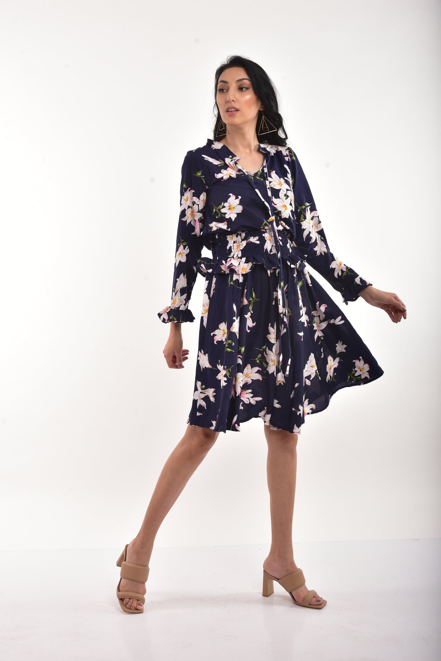 Blue Floral Print dress