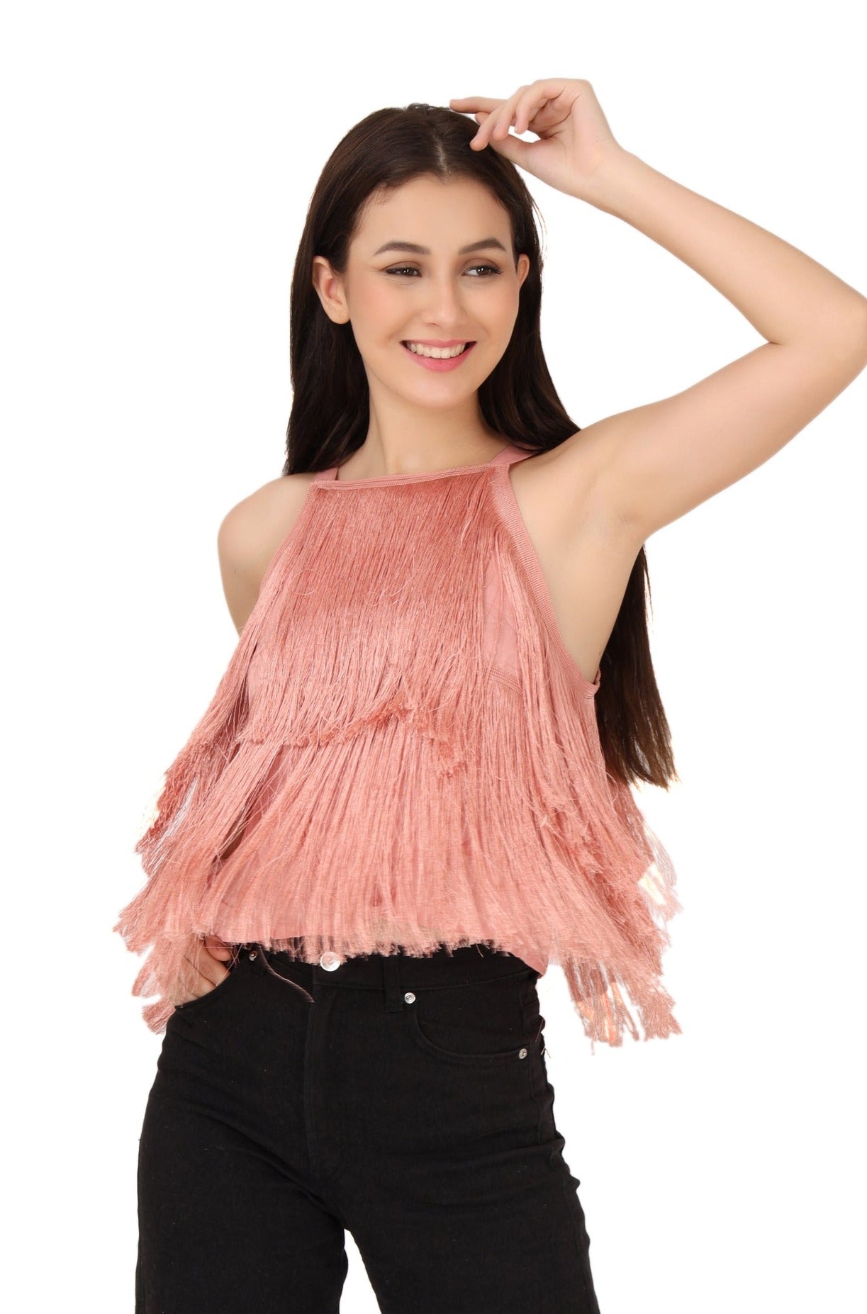 Halter Neck Fringe Top