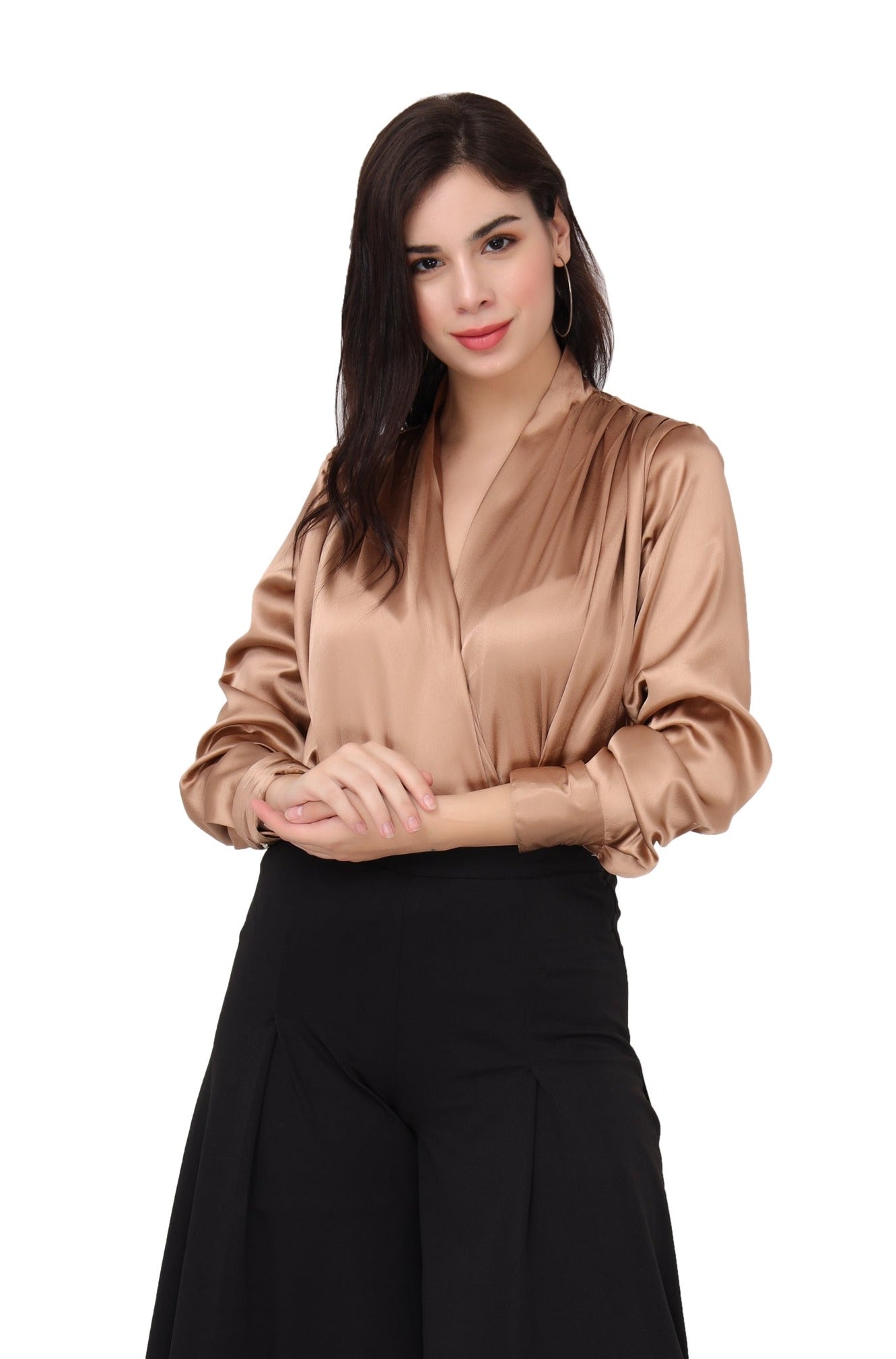 Satin wrap top