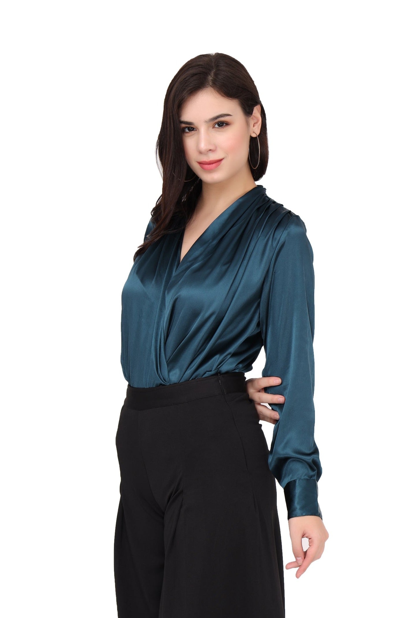 Satin wrap top