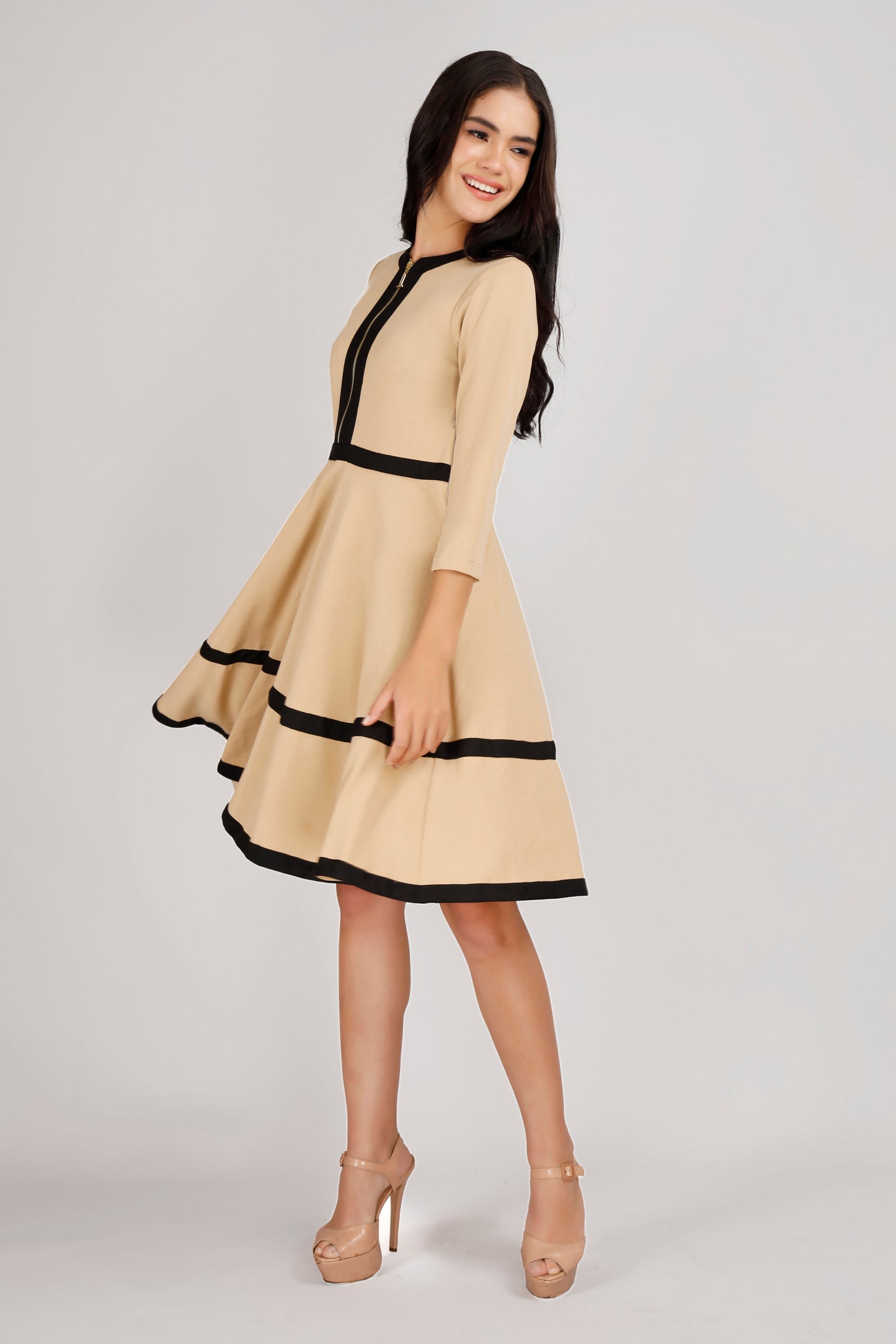 Beige Frock Dress