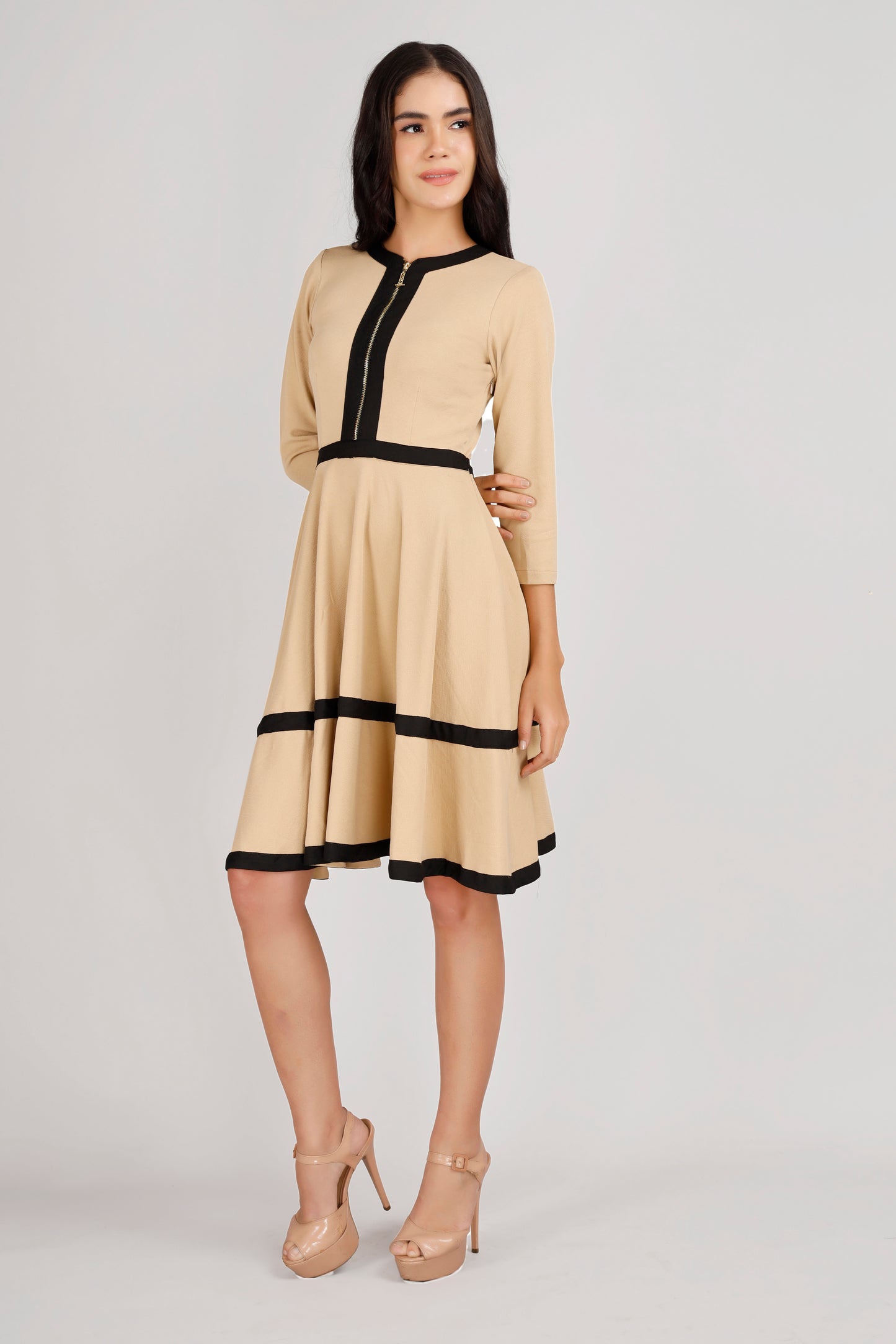 Beige Frock Dress