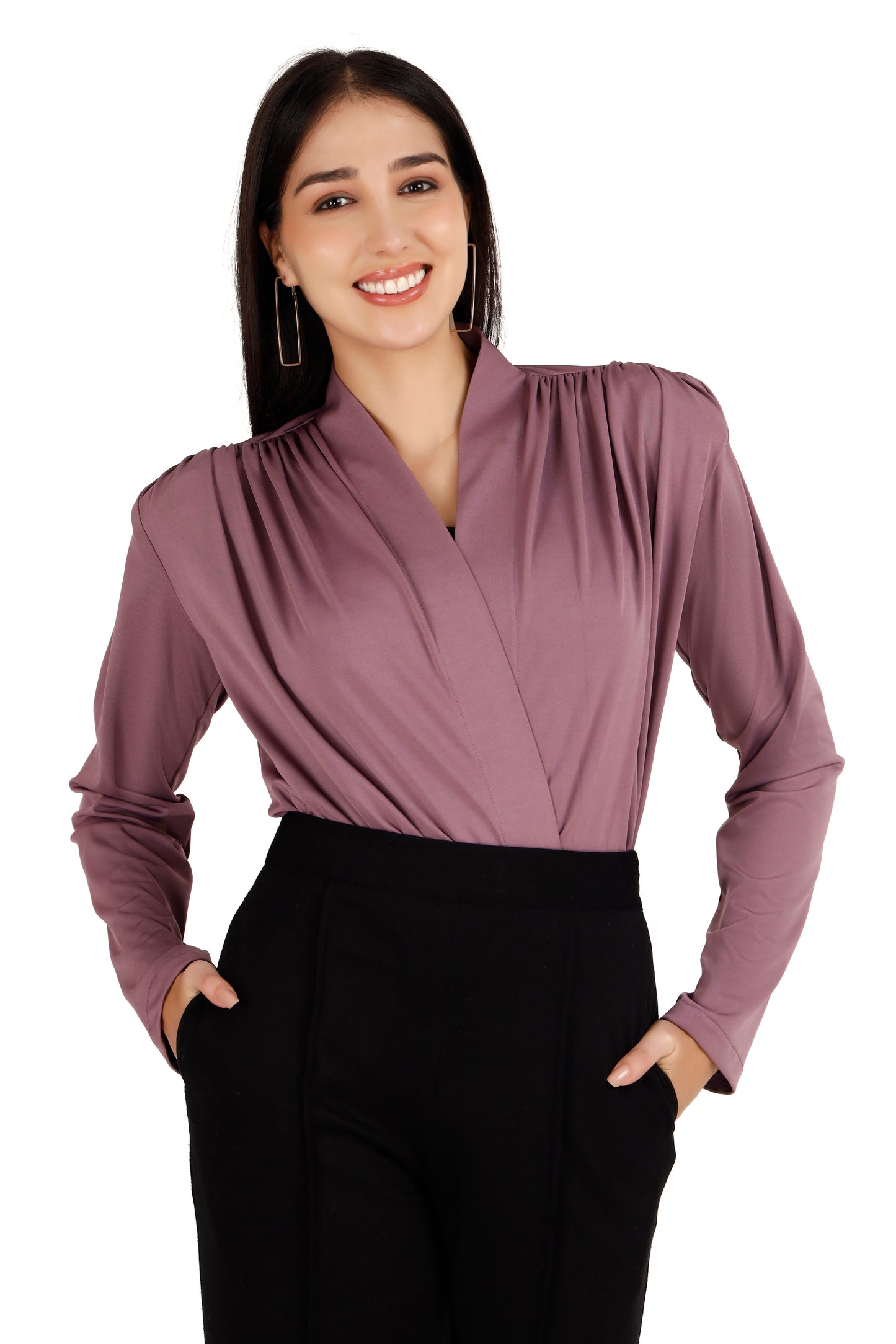 Purple shoulder Padded top