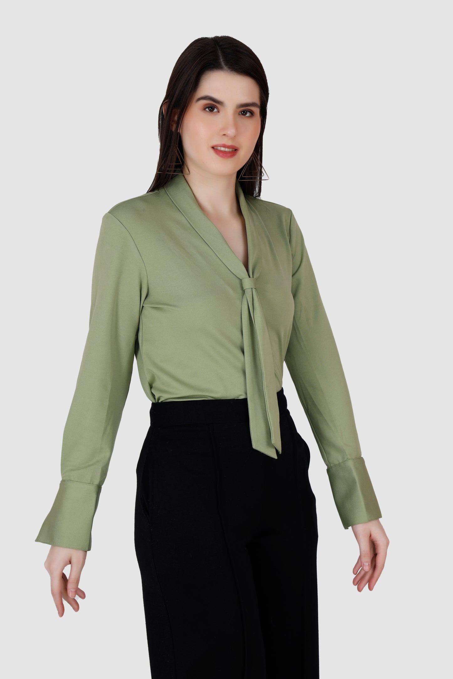 Green Front tie top