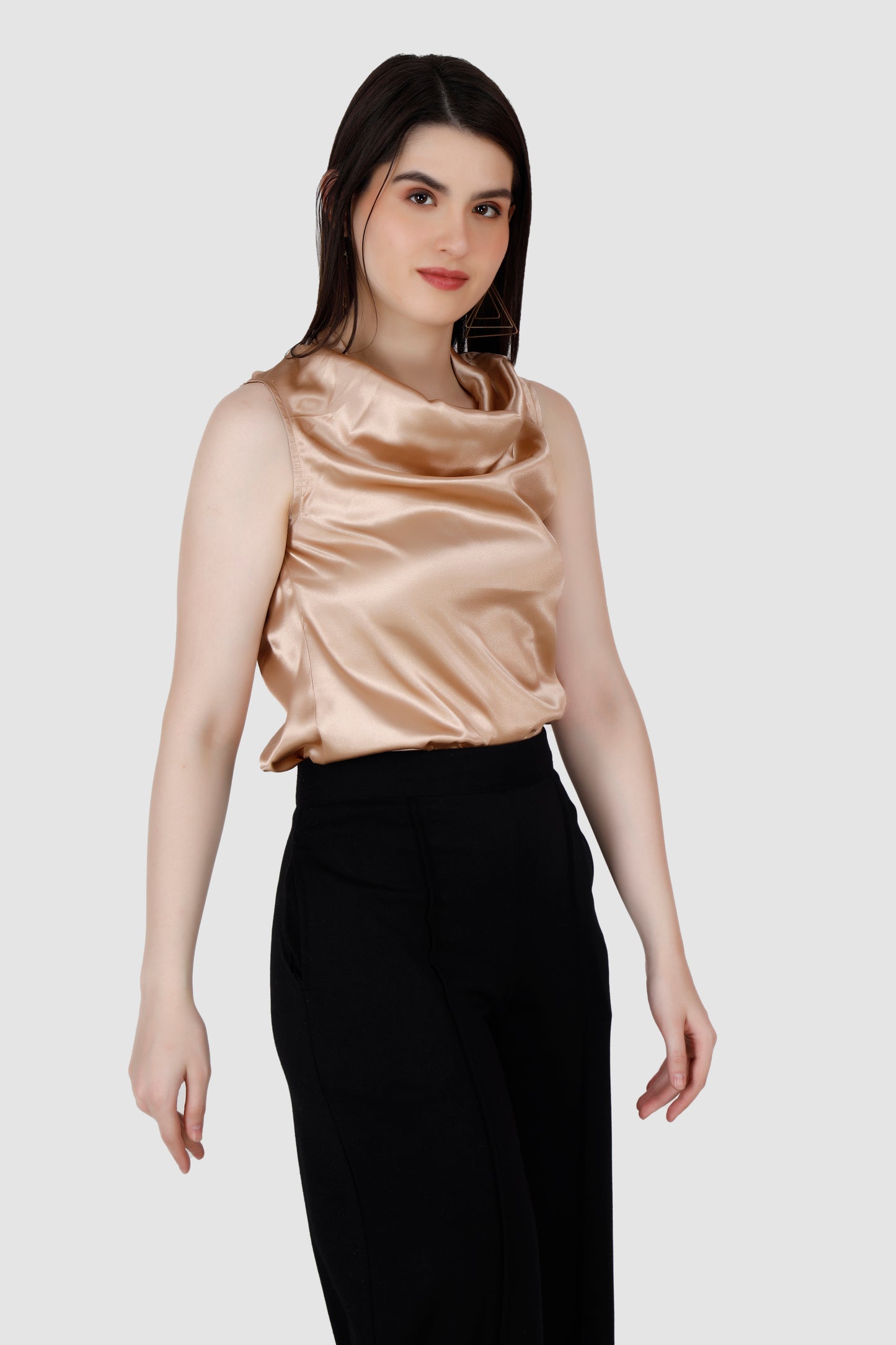 Champagne Cowl Neck Top