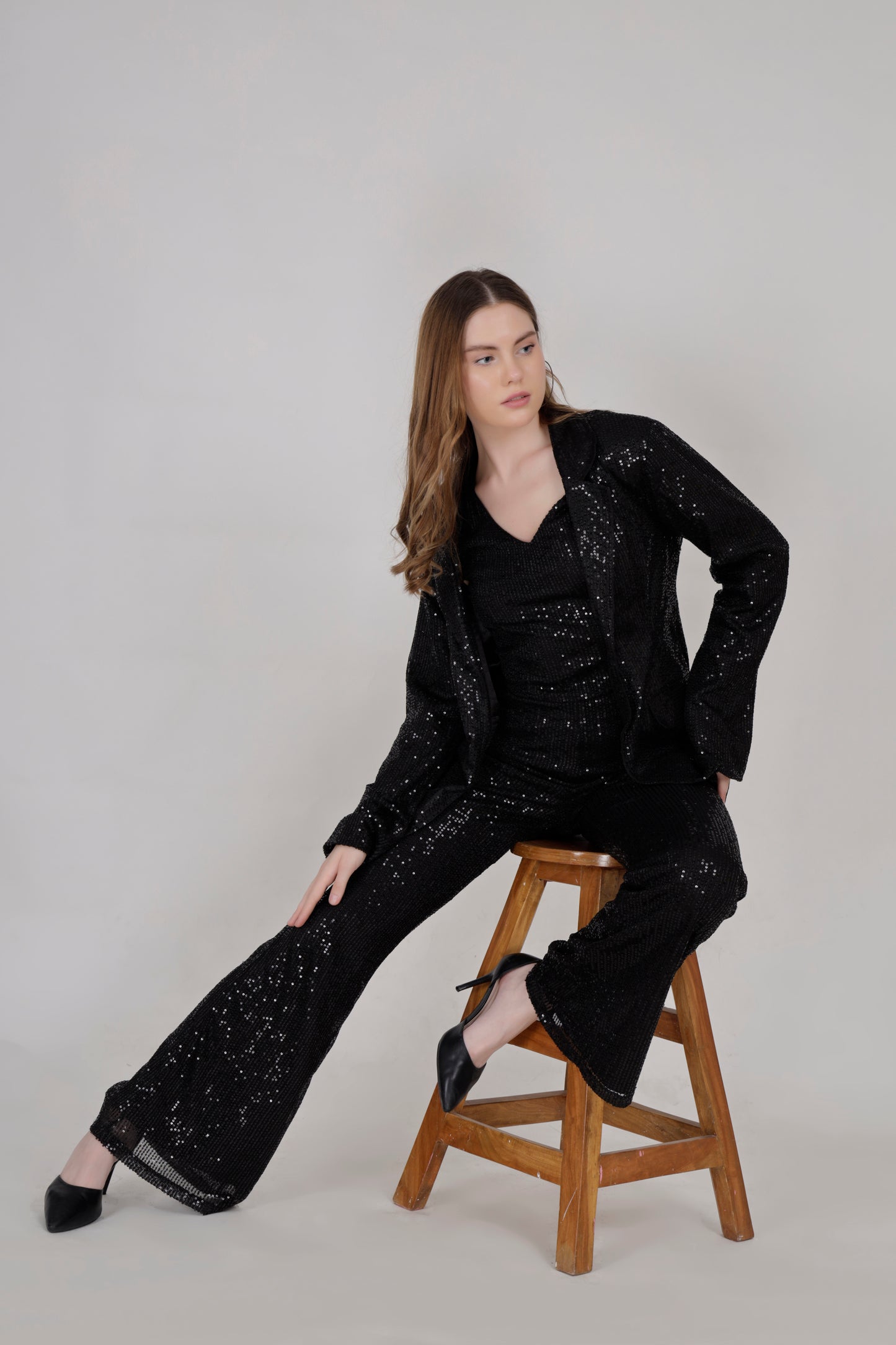 Black sequin 3 piece