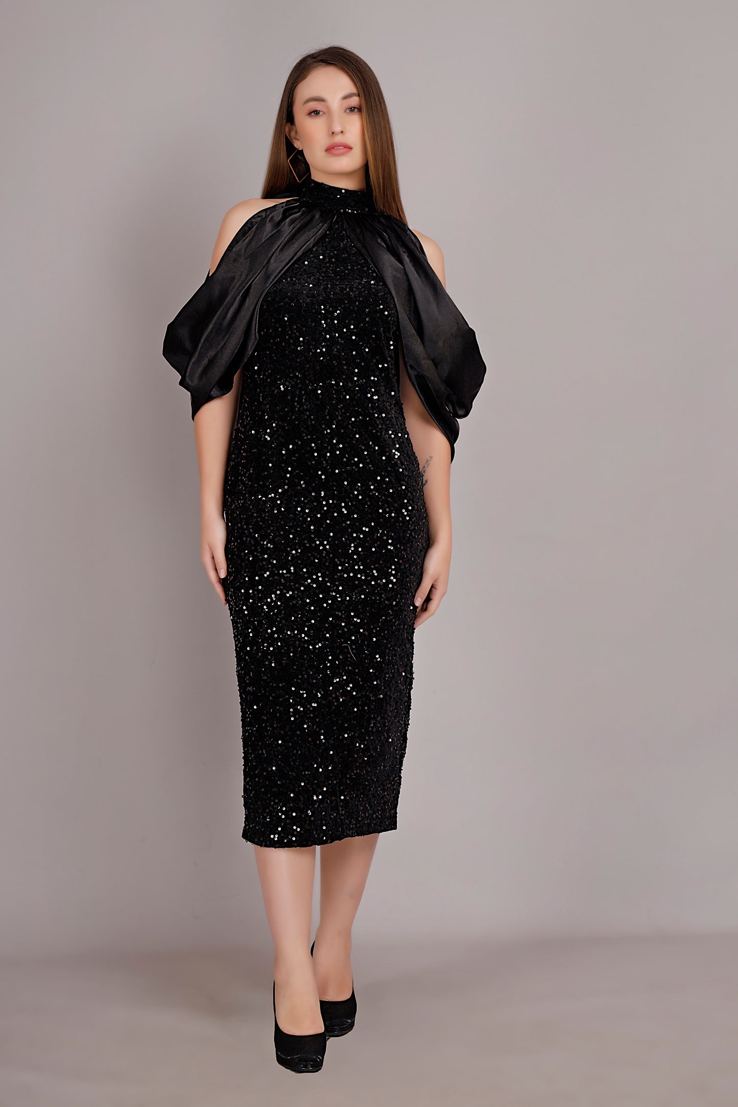 Midnight Black Sequin Dress