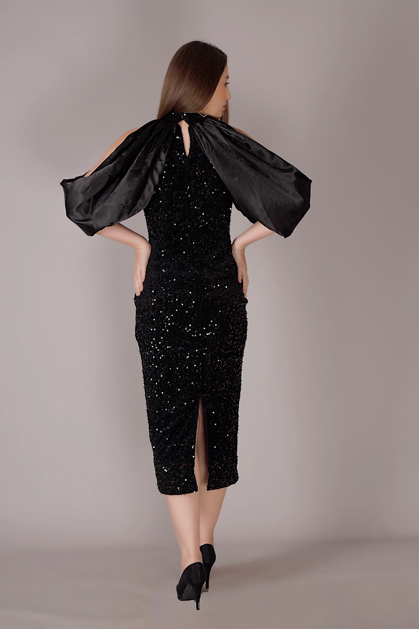 Midnight Black Sequin Dress