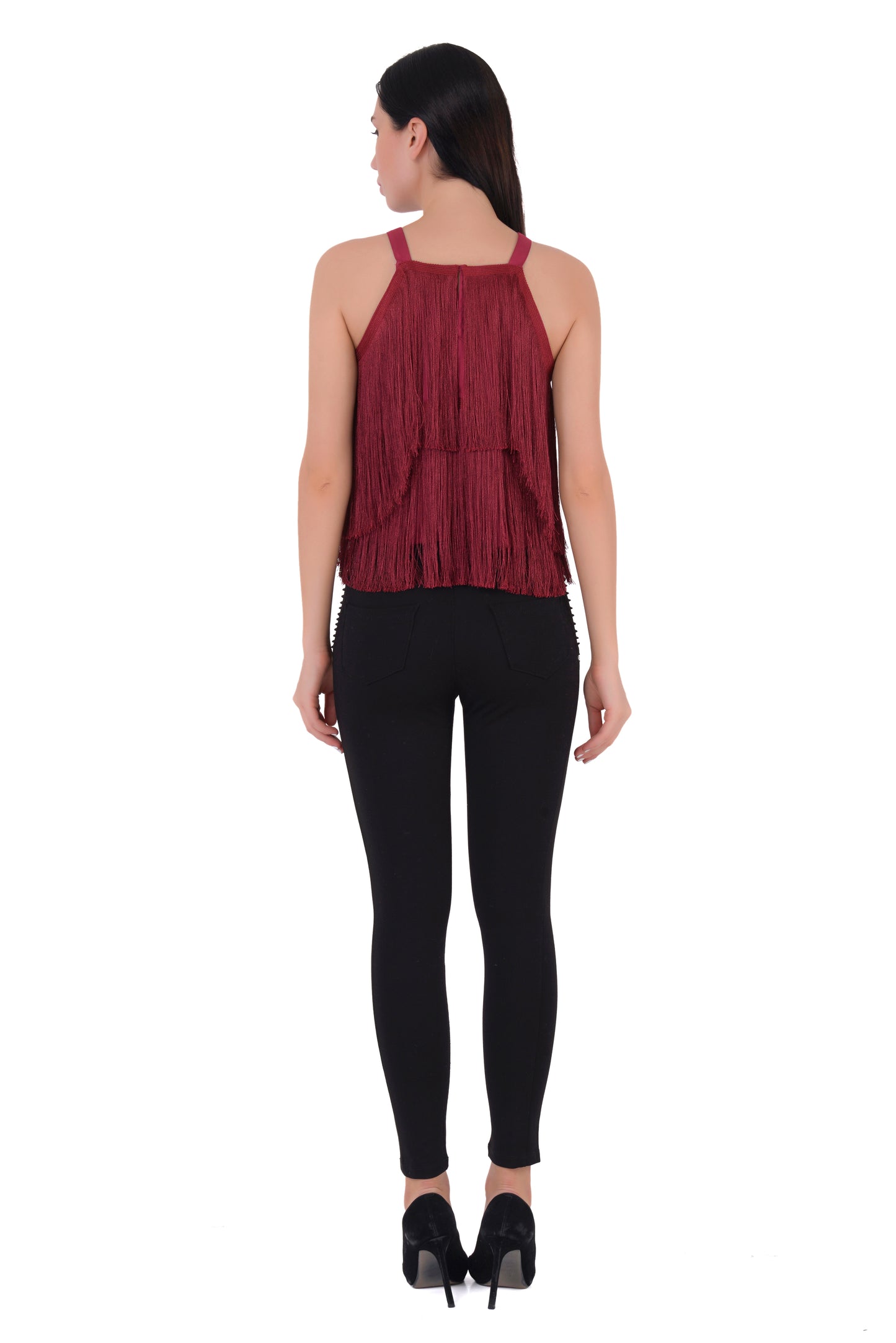 Halter Neck Fringe Top