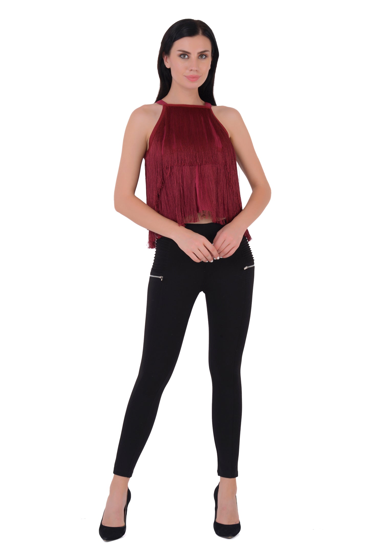 Halter Neck Fringe Top