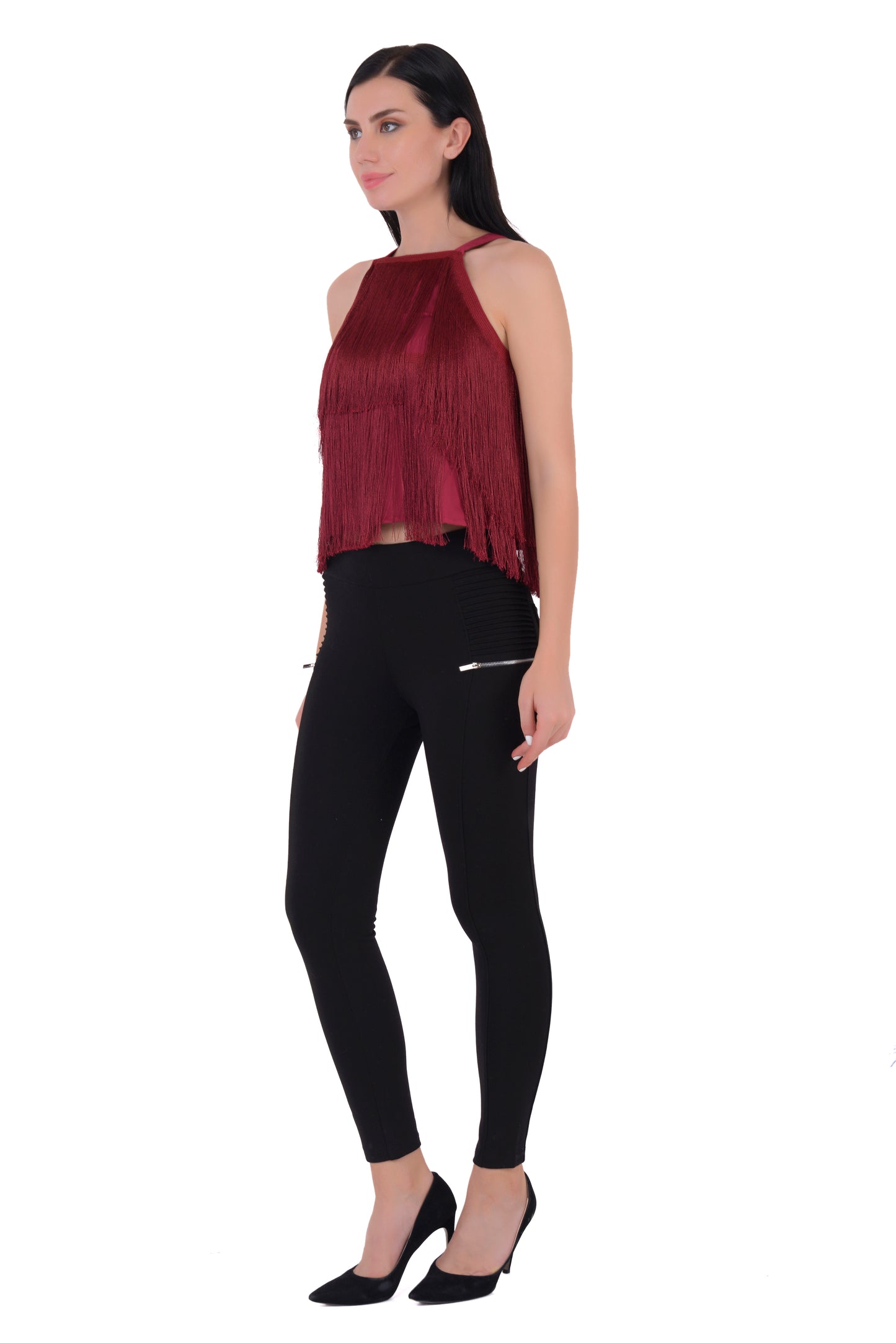 Halter Neck Fringe Top