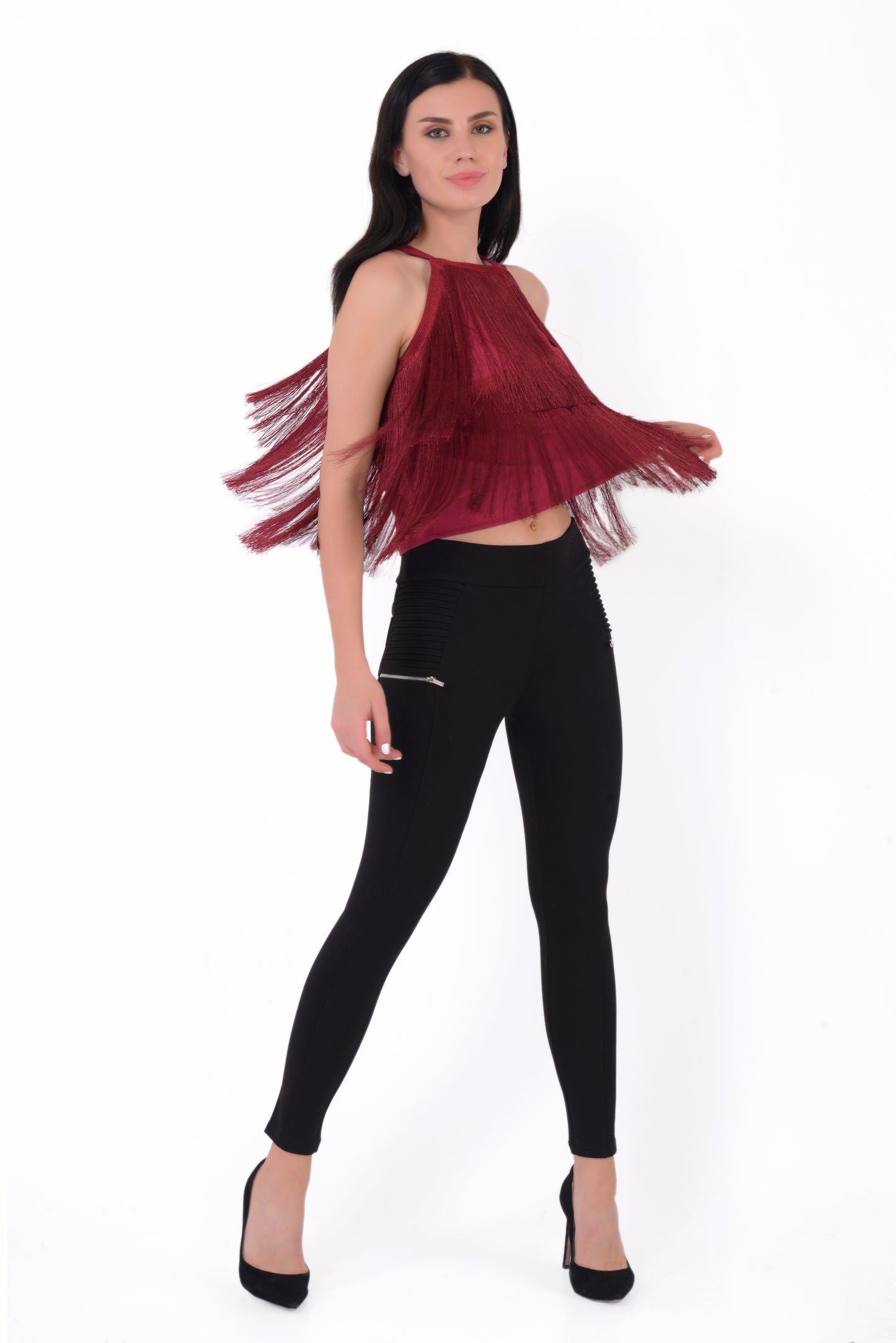 Halter Neck Fringe Top