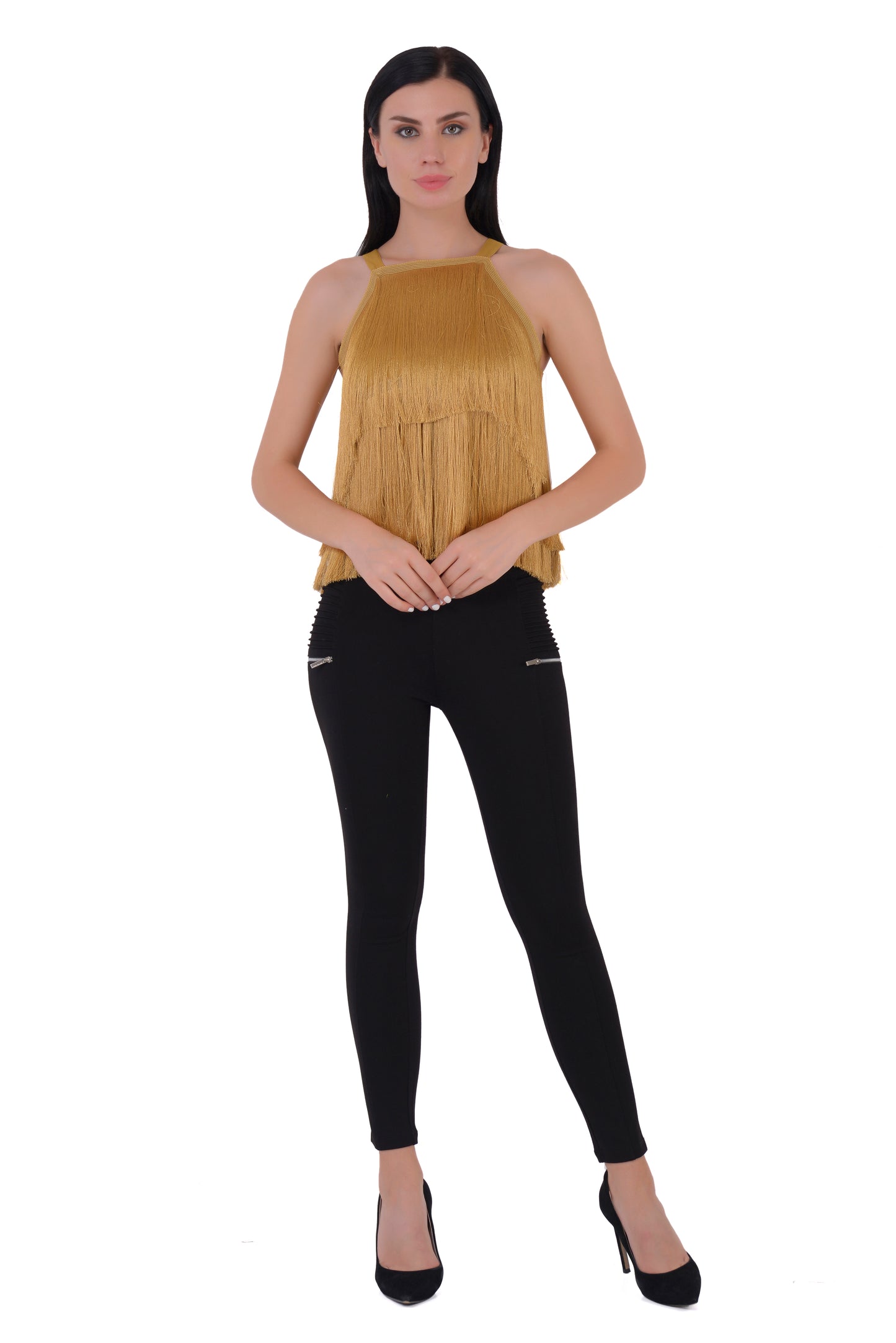 Halter Neck Fringe Top