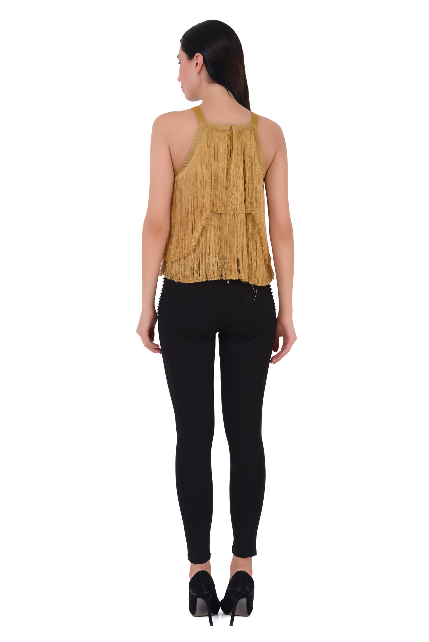 Halter Neck Fringe Top