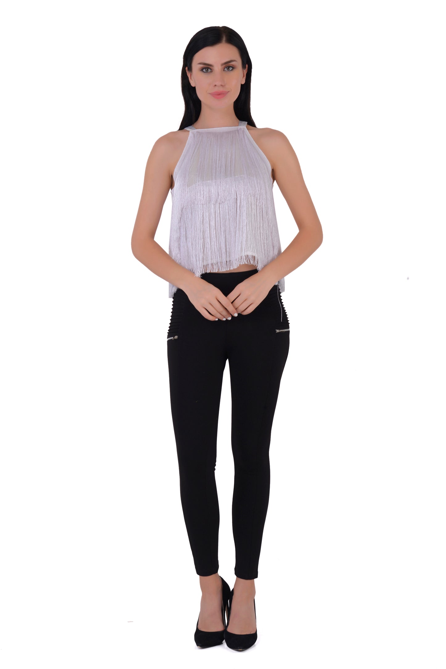 Halter Neck Fringe Top