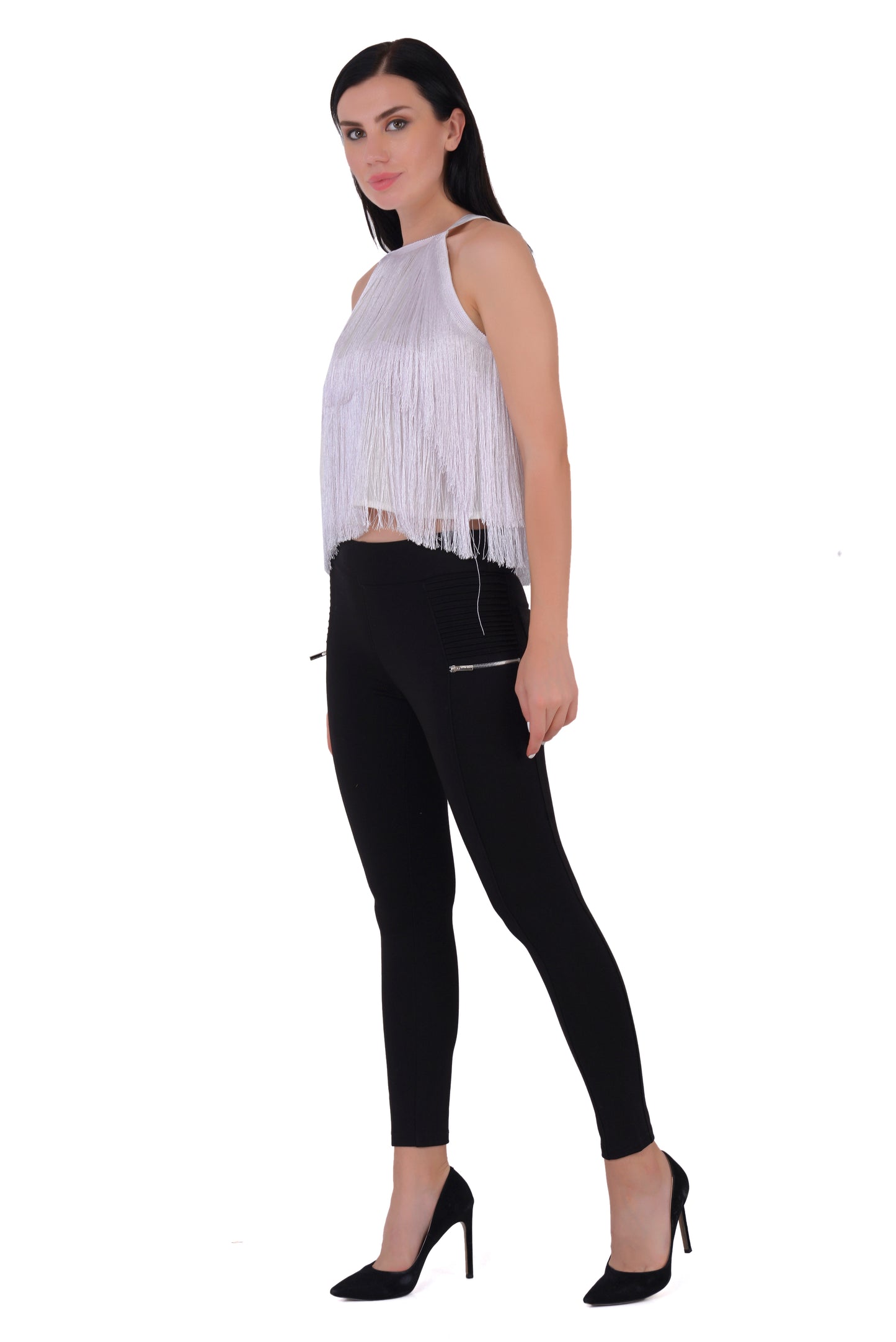 Halter Neck Fringe Top