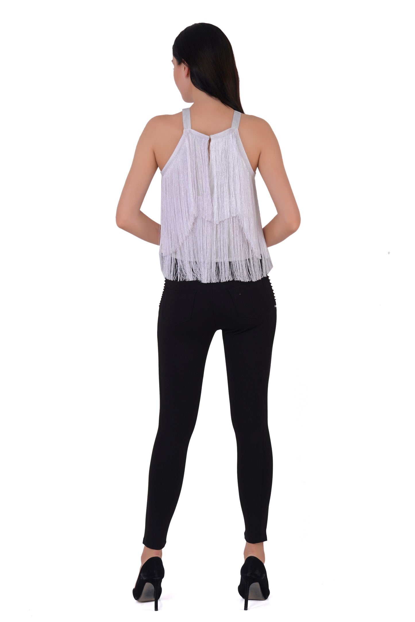 Halter Neck Fringe Top